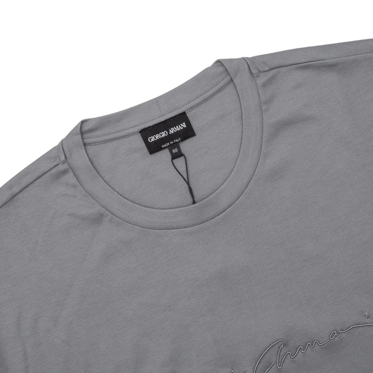 570$ GIORGIO ARMANI T-Shirt Logo Gray Ash 100% Cotton Jersey 50 US / 60 EU