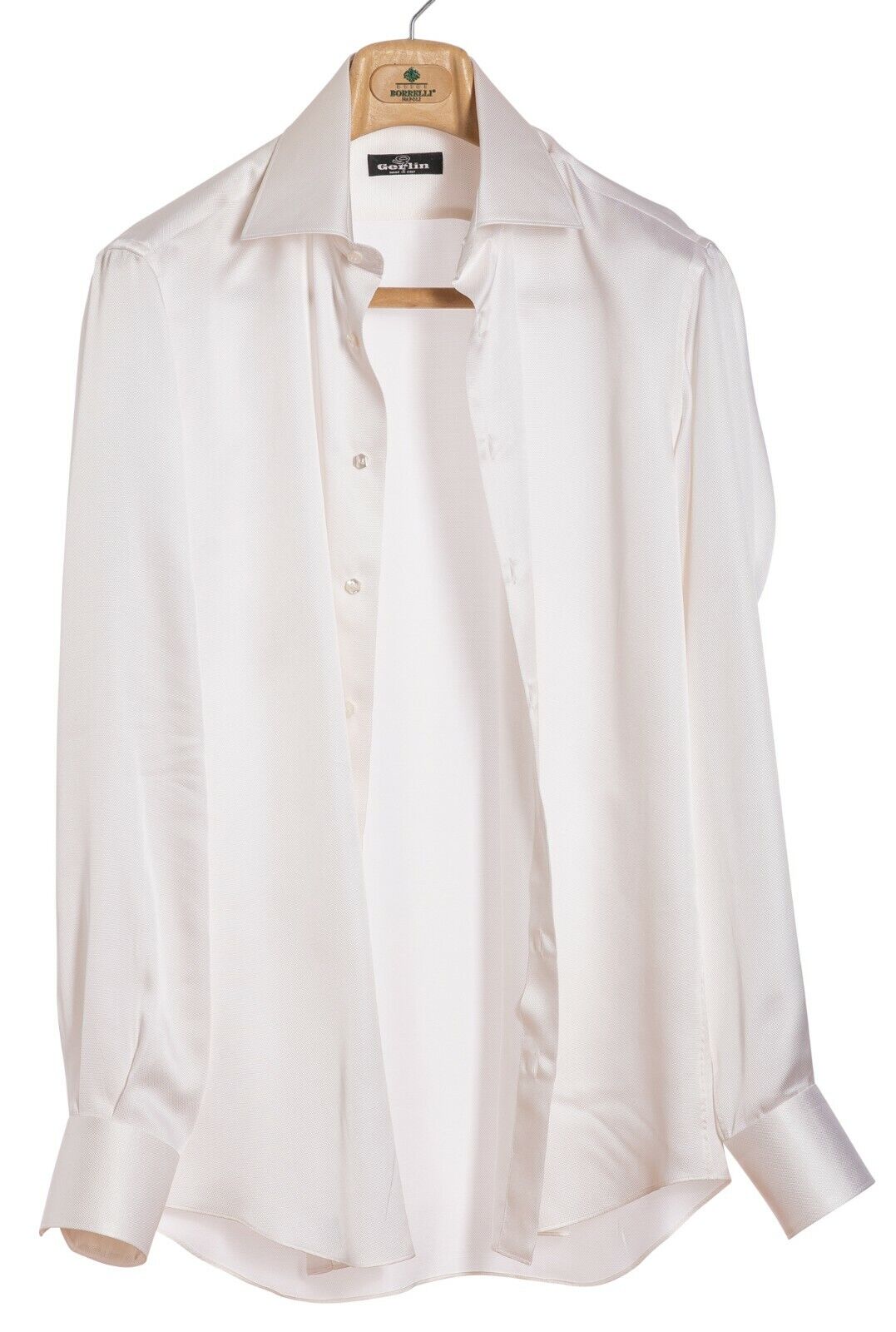 ITALIAN LUXURY 1400$ GERLIN Shirt 100% Silk Ivory ZILLI