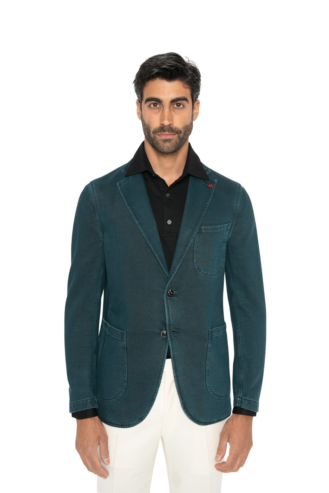 $3800 ISAIA NAPOLI Petrol Green Hand-Sewn Denim Sport Jacket Cotton 38 US 48 EU