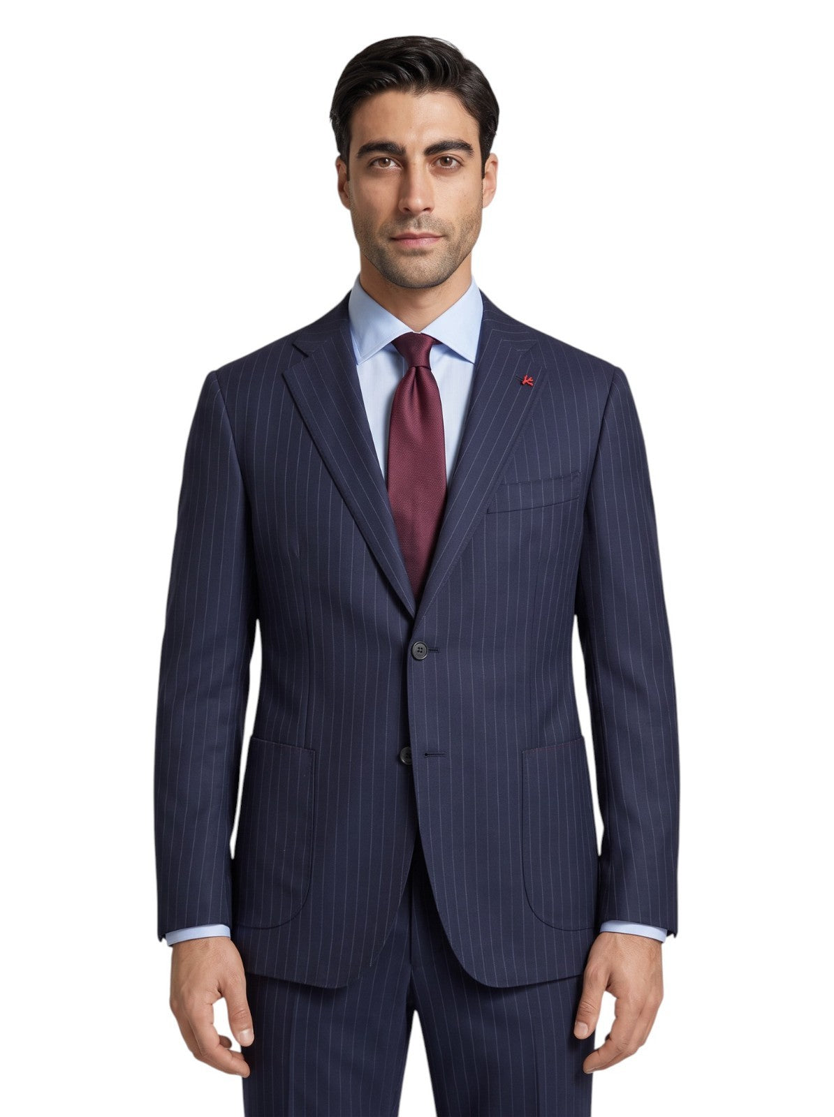 $6650 ISAIA NAPOLI "Capri" Blue Suit Wool Fine Wool 4 Season 44 US / 54 EU 8R