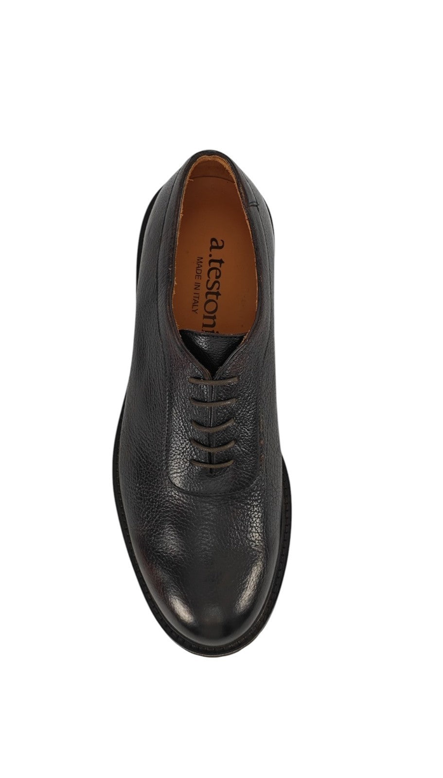 960$ TESTONI "Custoza" Oxford Shoes Buffalo Printed Calf Cigar 8 UK 9 US 42 IT