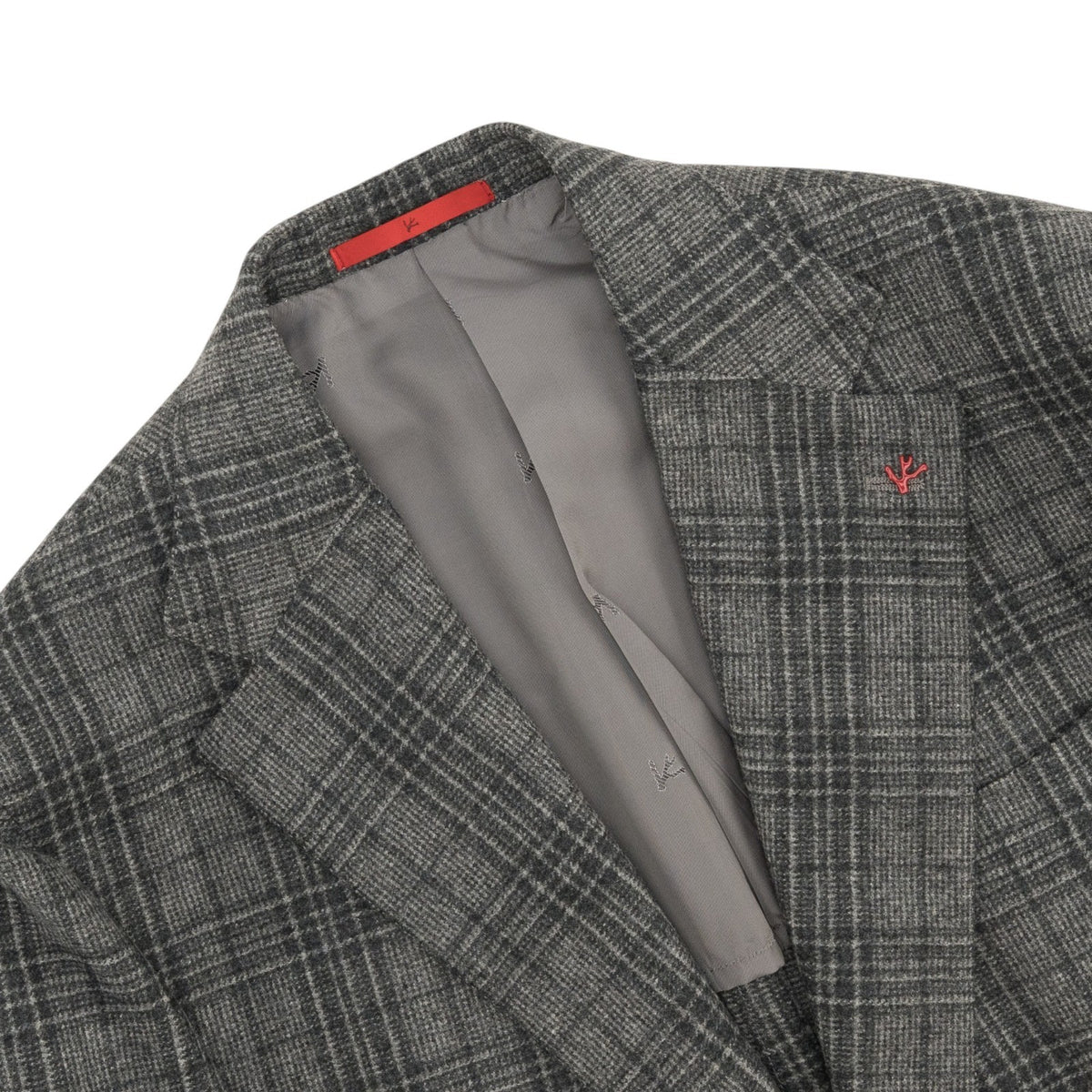 $6500 ISAIA NAPOLI "Marechiaro" Gray Suit Hand-Sewn Glen Plaid Flannel Wool