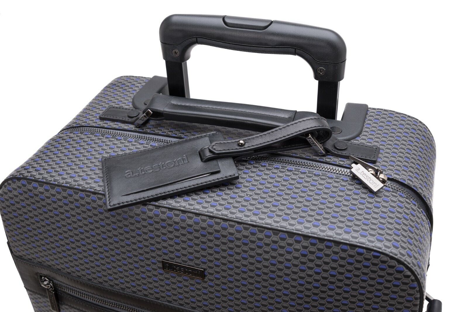 $2950 Testoni Bologna Suitcase Travel Luggage Trolley Cloud OPTICAL Calf