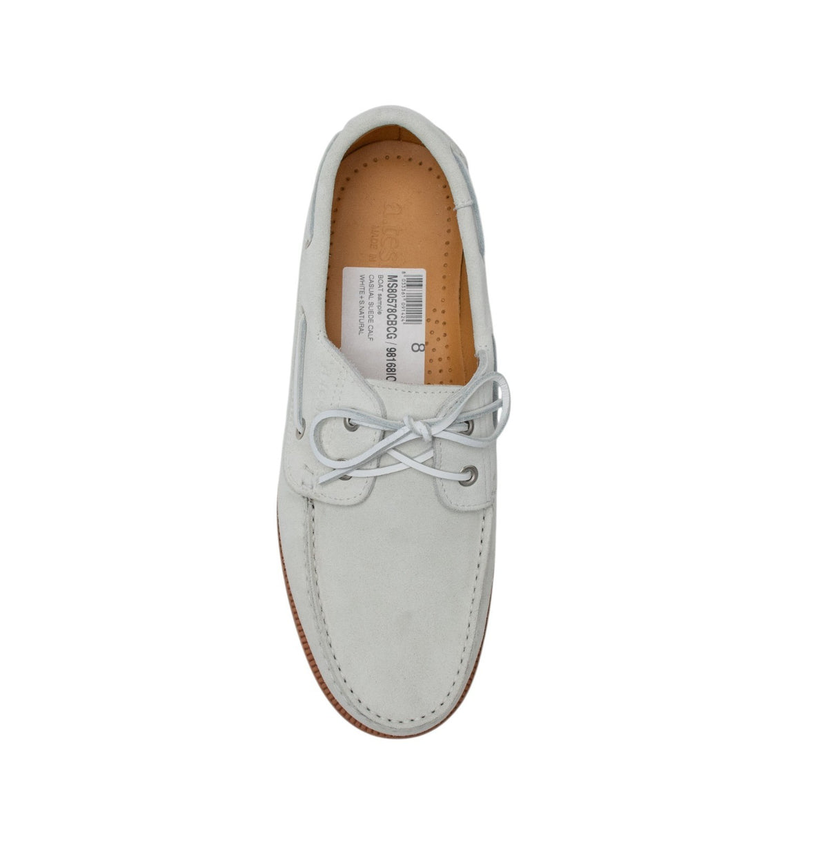 900$ TESTONI Boat Loafer Shoes Casual Suede Calf White 8 UK / 9 US / 42 IT