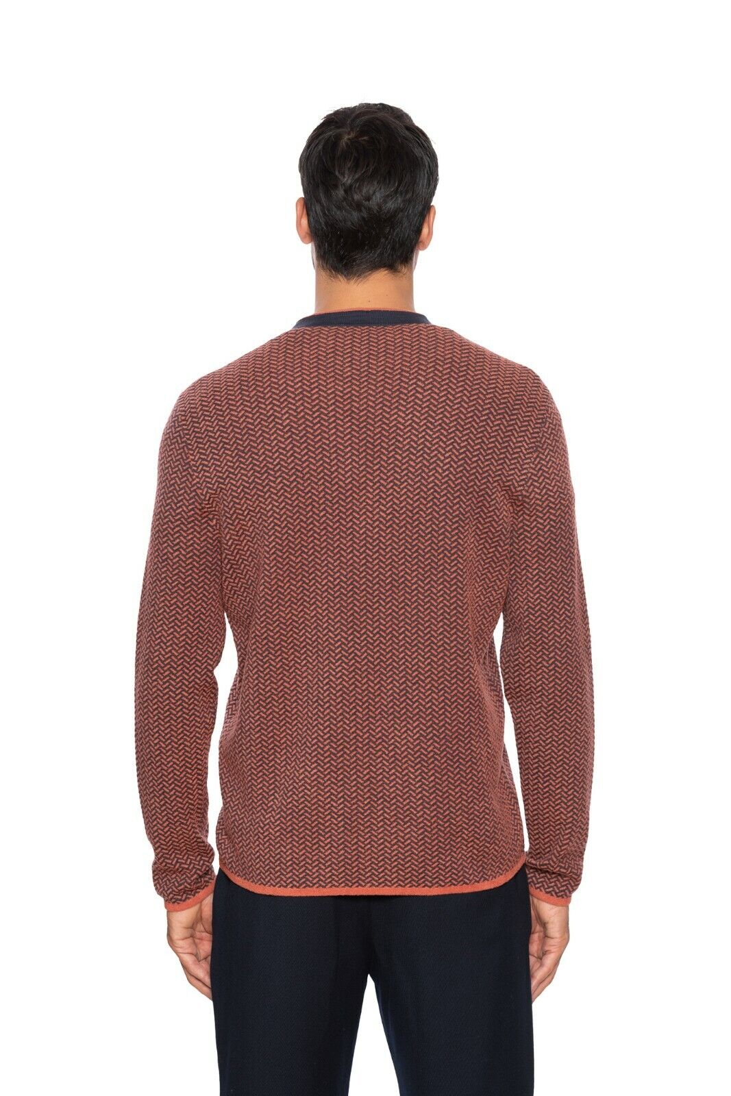 950$ GIORGIO ARMANI Sweater Cardigan Wool Blend Jacquard Geometric 40 US / 50 EU