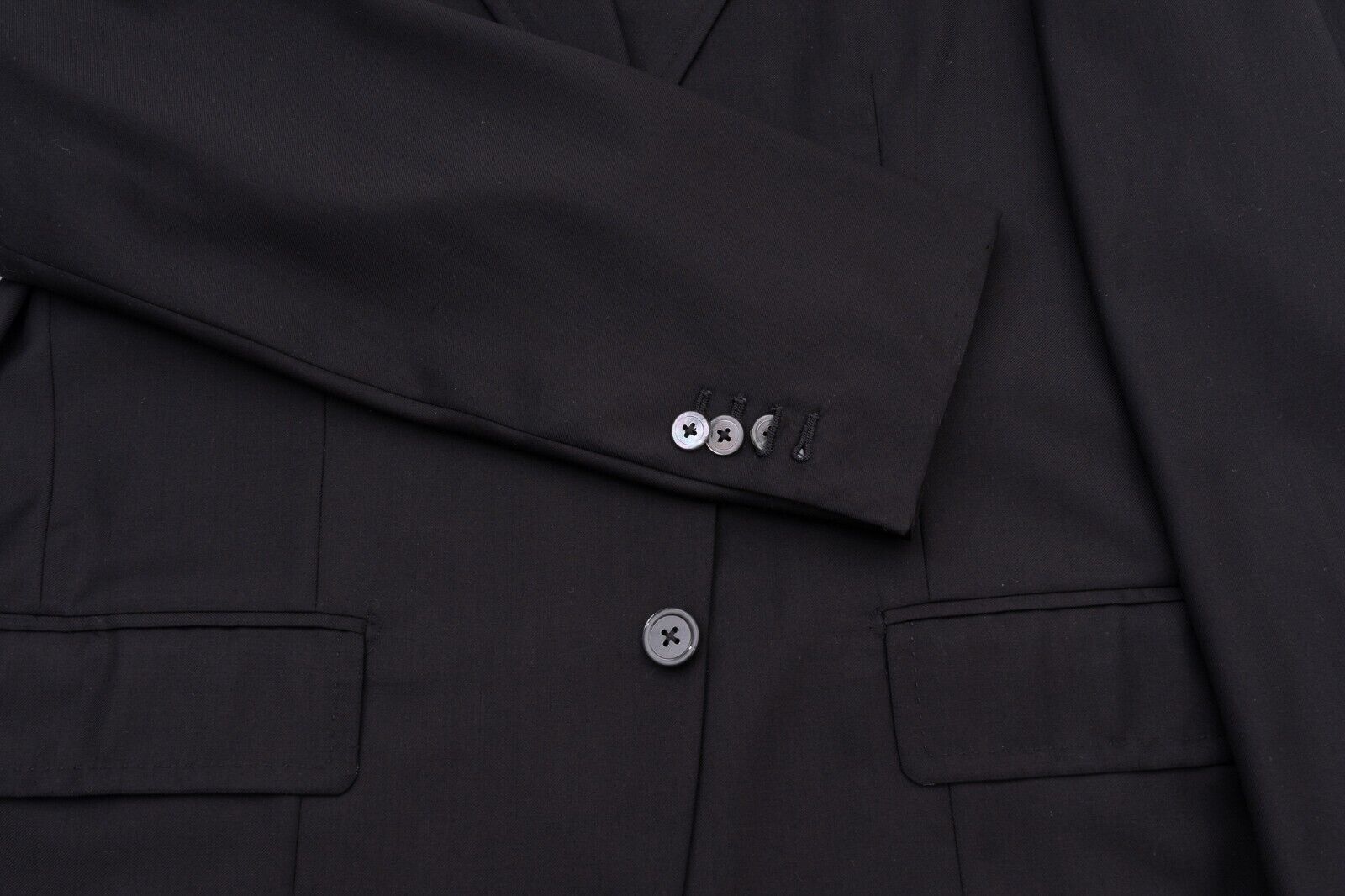 $6500 ISAIA NAPOLI Blak Hand-Sewn Suit Wool 160's 15,5 Microns 42 US / 52 EU 7R