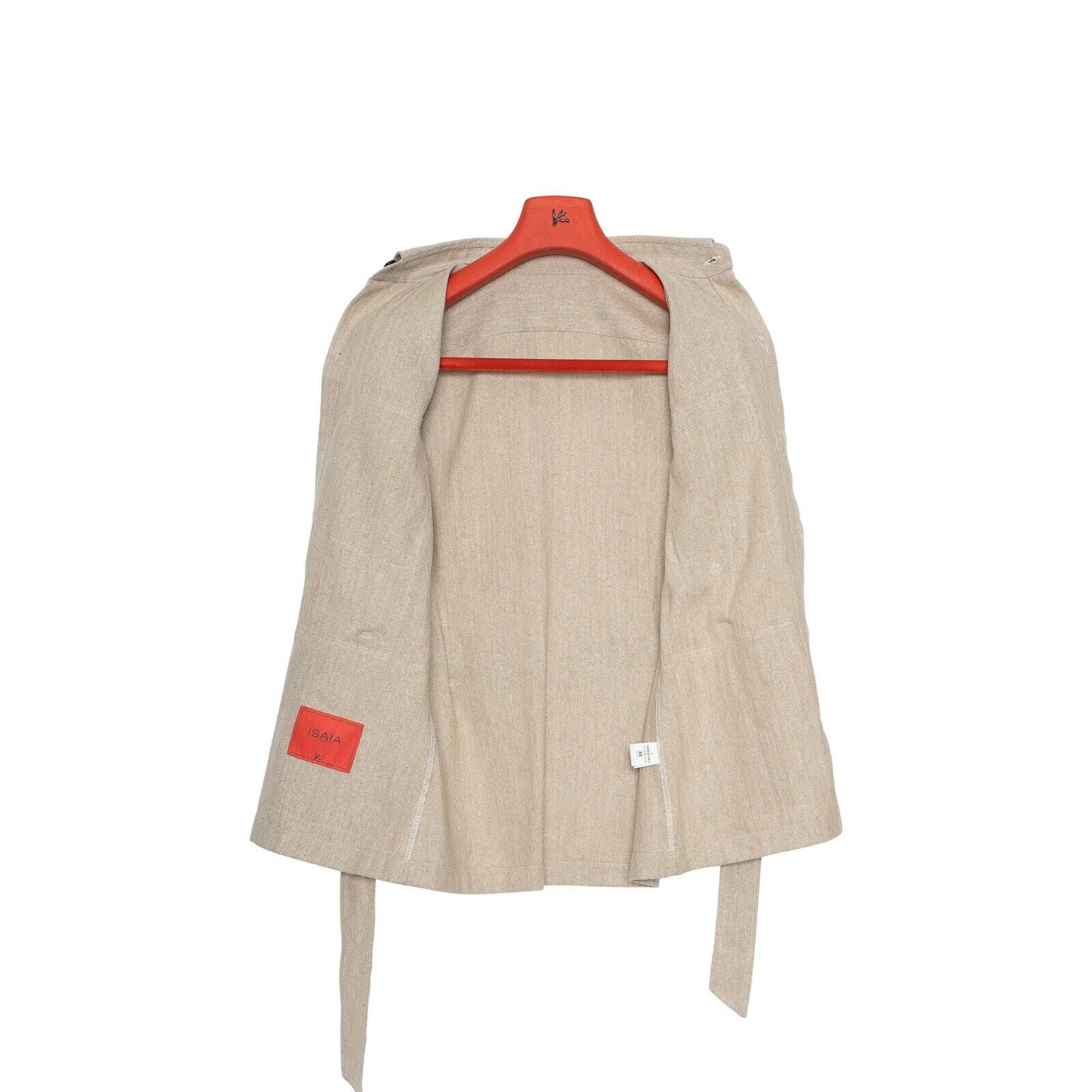 $3900 ISAIA NAPOLI Beige Hand-Sewn Safari Jacket Coat Cotton Size XS