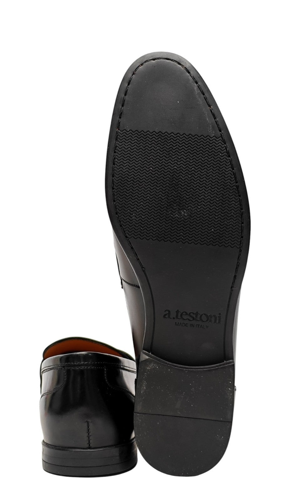 1250$ TESTONI Penny Loafer Shoes Top Calf Black 8 UK / 9 US / 42 IT