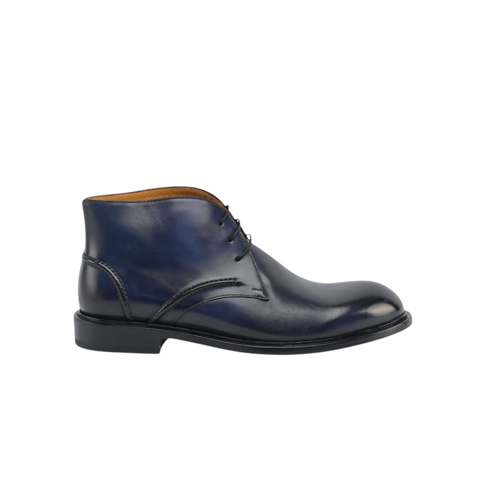1300$ TESTONI Blue Desert Boot BOLOGNESE Antique Calf 8 UK / 9 US / 42 IT