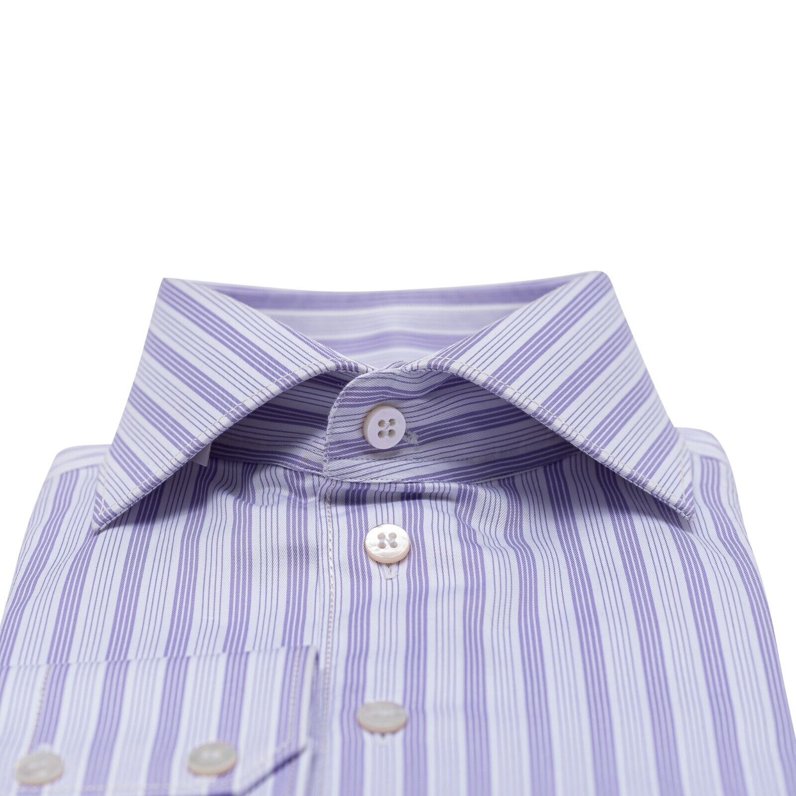 690$ ITALIAN LUXURY GERLIN Shirt Striped Lilac Cotton 16 - 41 3H BIJAN