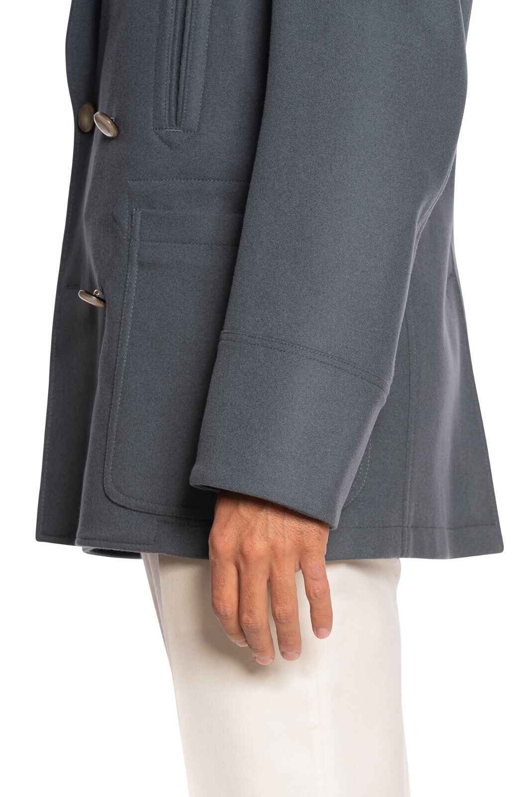 $1800 BOGLIOLI Double Breasted Blue Peacoat Coat Wool Cashmere 38 US / 48 EU