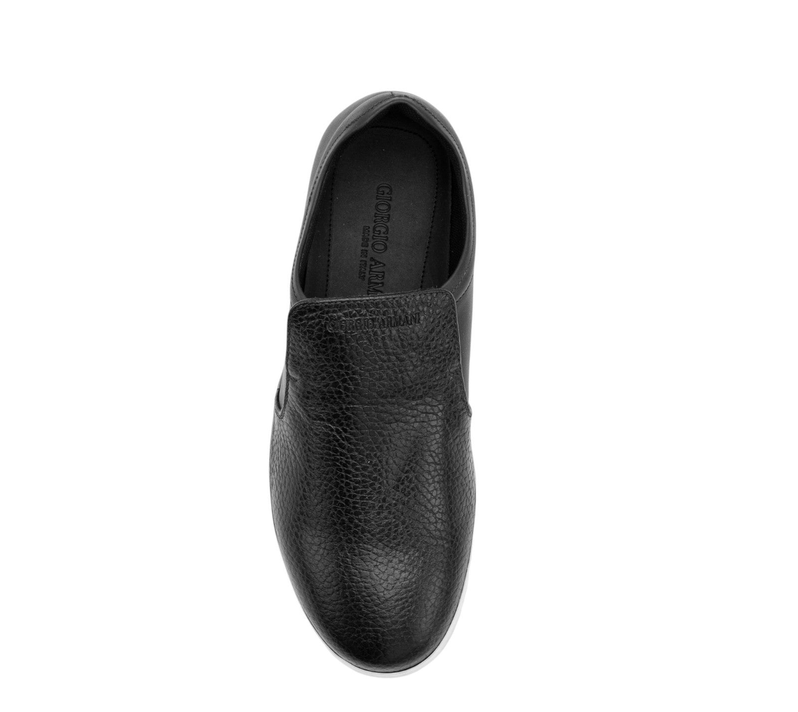 900$ GIORGIO ARMANI Shoes Slip on Sneakers Black Leather 6 UK / 7 US / 40 IT