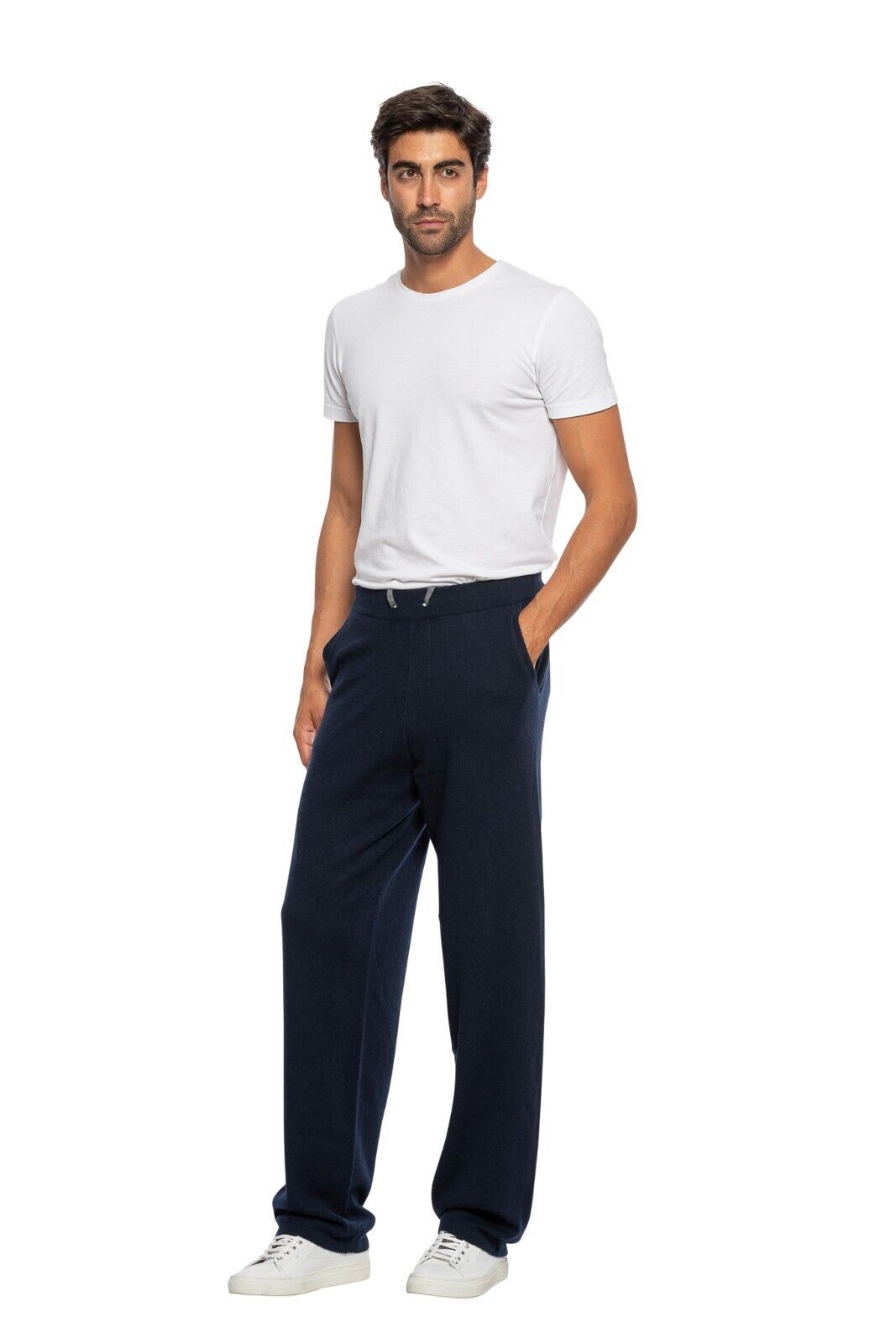 1200$ FEDELI CASHMERE Pant Joggers Sweatpants Blue 100% Soft Cashmere