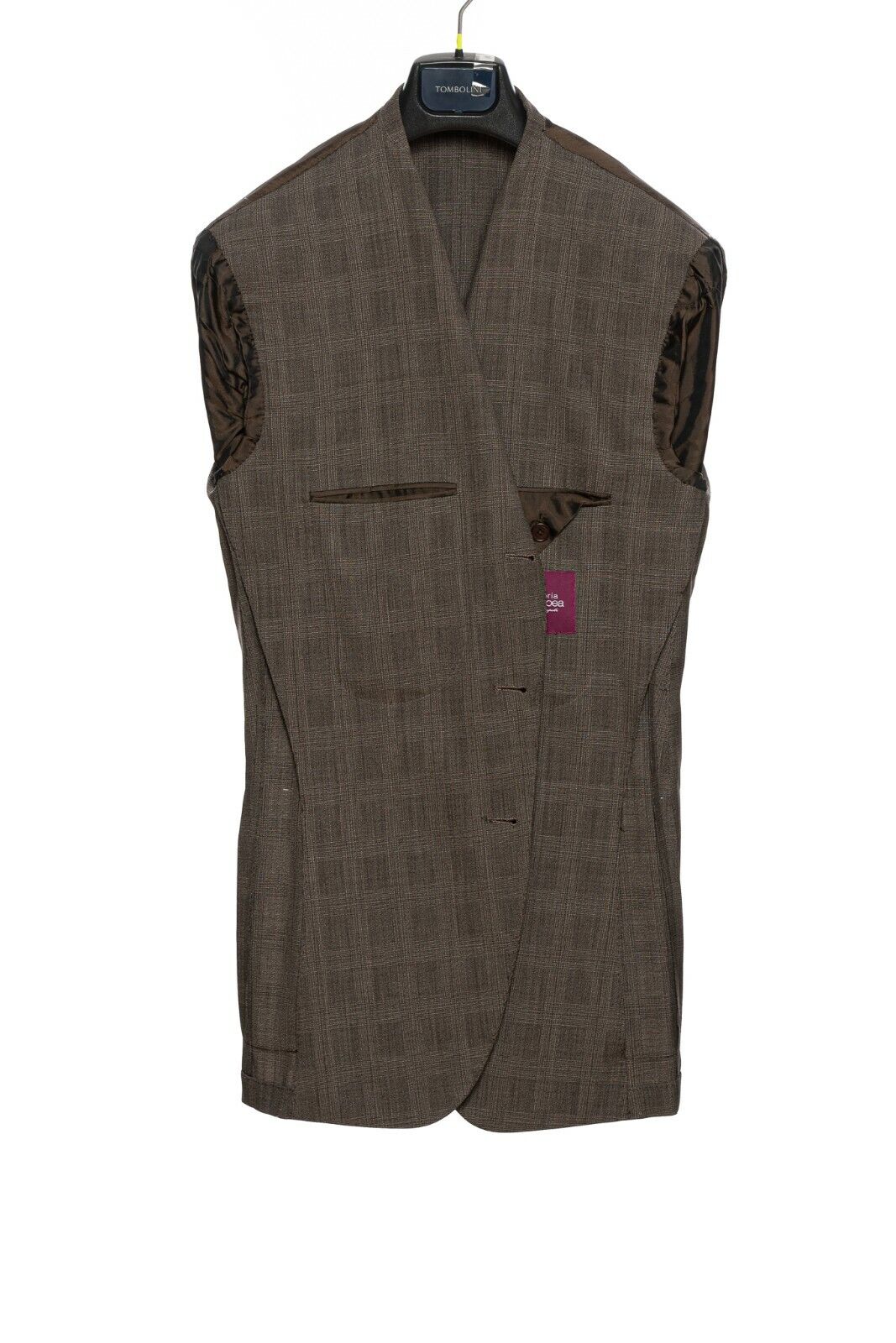 SARTORIA PARTENOPEA NAPOLI Dove Grey Check Wool 130's Jacket 40 US / 50 EU 7R