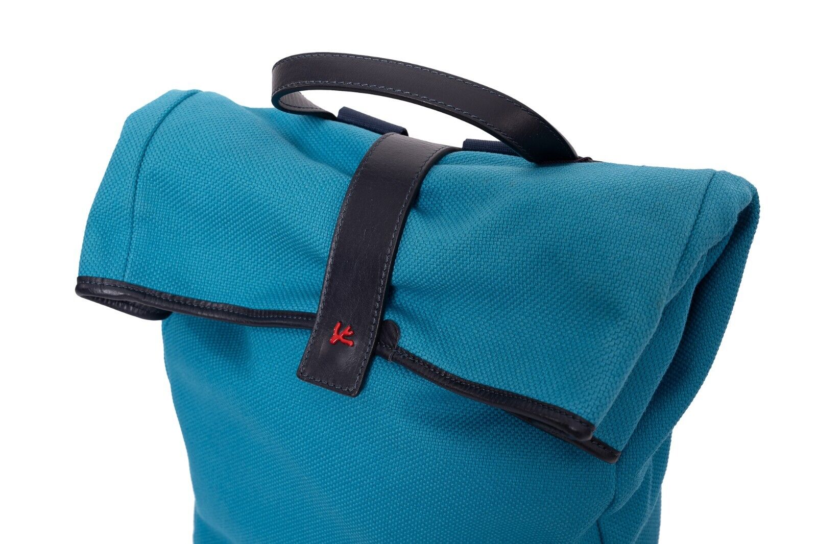 $2300 ISAIA NAPOLI CAPRI Blue Backpack Softback Casual Bag Leather / Fabric