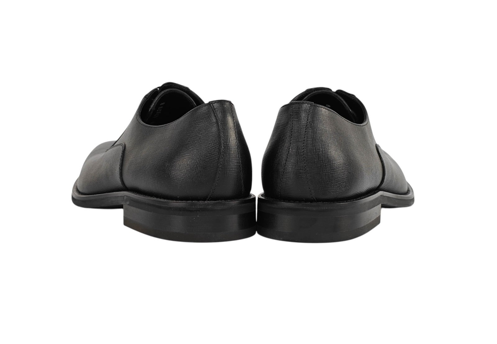 1100$ TESTONI Bologna 1929 Oxford Shoes Saffiano Calf Black 8 UK / 9 US / 42 IT