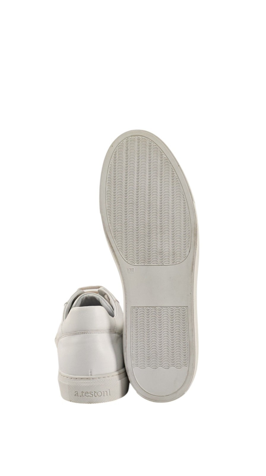 850$ TESTONI White Sneaker Shoes Calf + Saffiano 8 UK / 9 US / 42 IT
