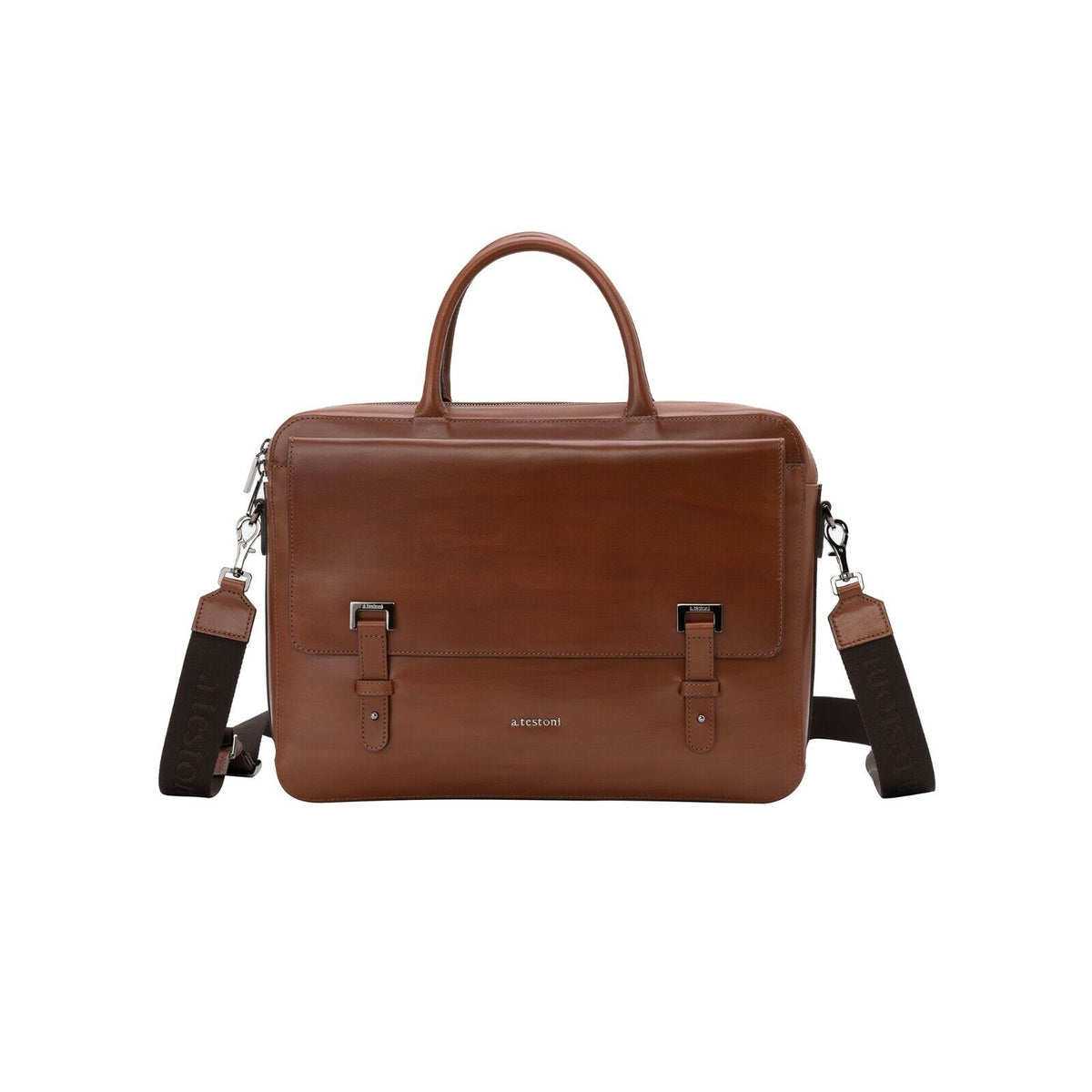 $1090 Testoni Bologna Caramel Briefcase PC Case Deluxe Antiqued Calf