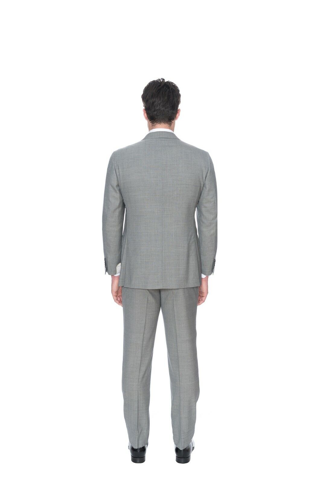 $4760 D'AVENZA Grey Wool 120's Silk Suit Double Breasted Hand-Sewn 42 US / 52 EU