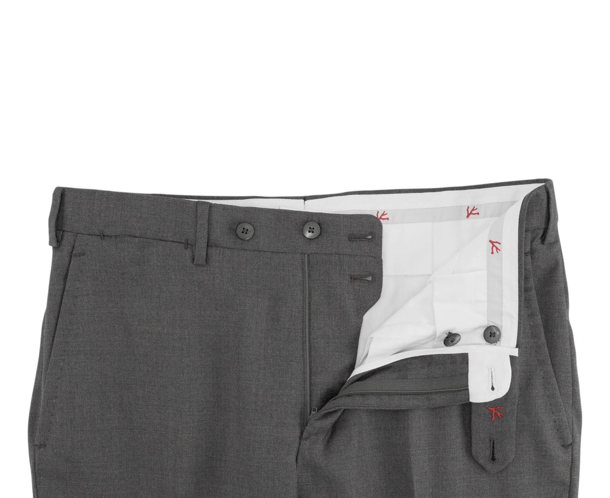 $7120 ISAIA "Gregorio" Gray Suit Hand-Sewn Aquaspider Water Repellent Wool