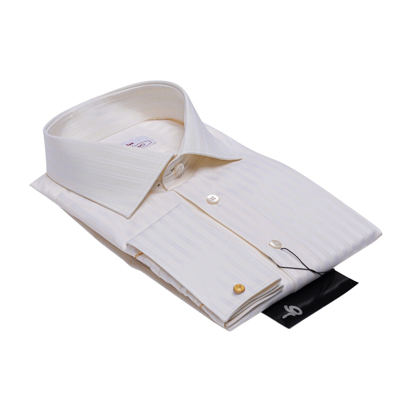 690$ LUXURY GERLIN Shirt Light Yellow ALUMO Cotton Jacquard 2D BIJAN
