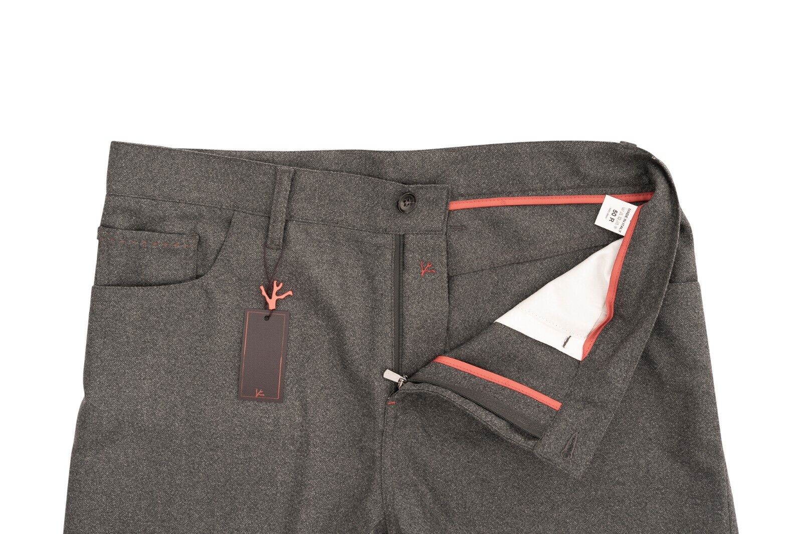 750$ ISAIA NAPOLI Gray 5 Pockets Short Pant Wool 34 US / 50 EU - Regular