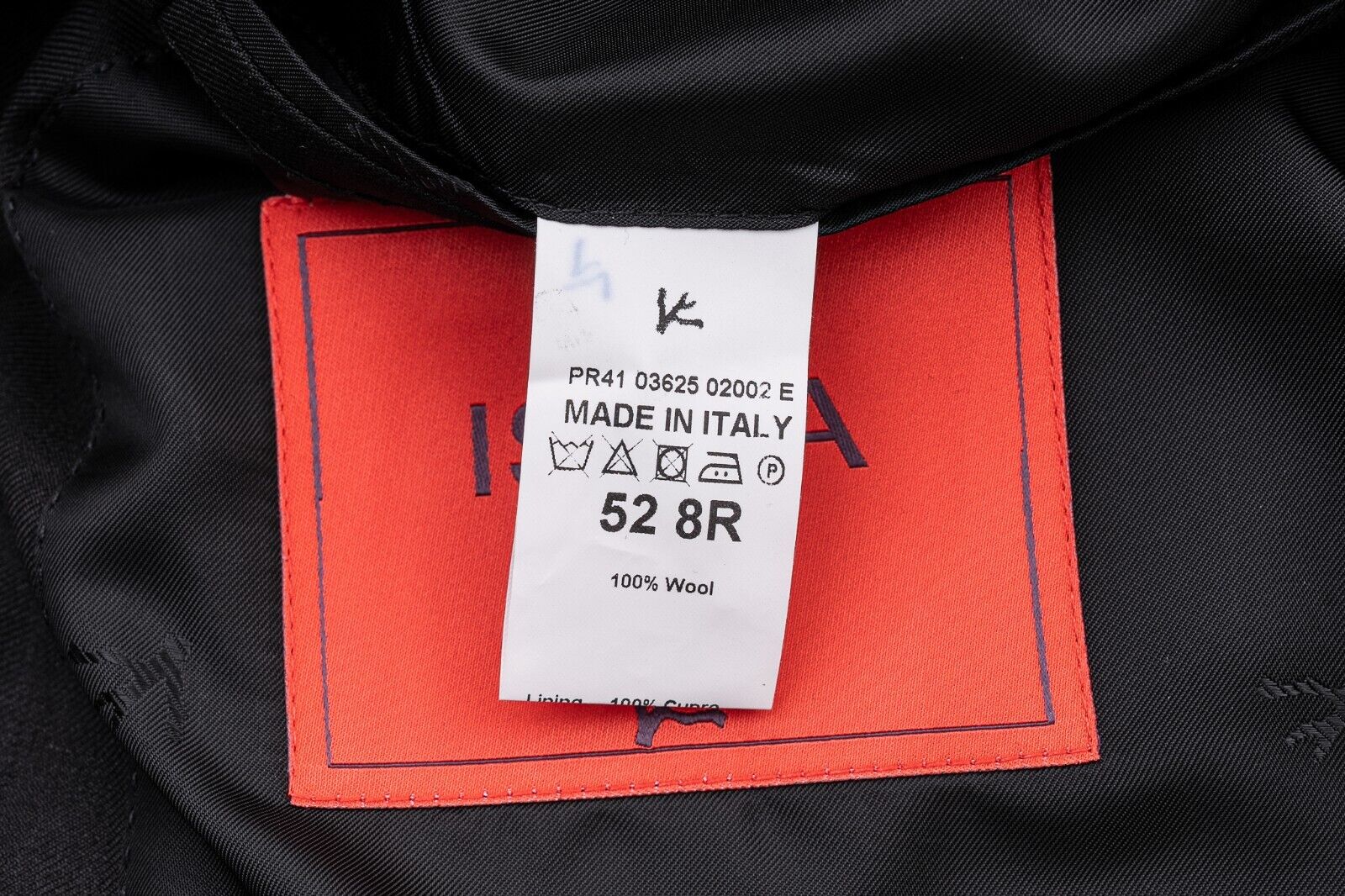 $6500 ISAIA NAPOLI "Aquaspider" Black Hand-Sewn Suit Fine Wool 8R ( Regular)