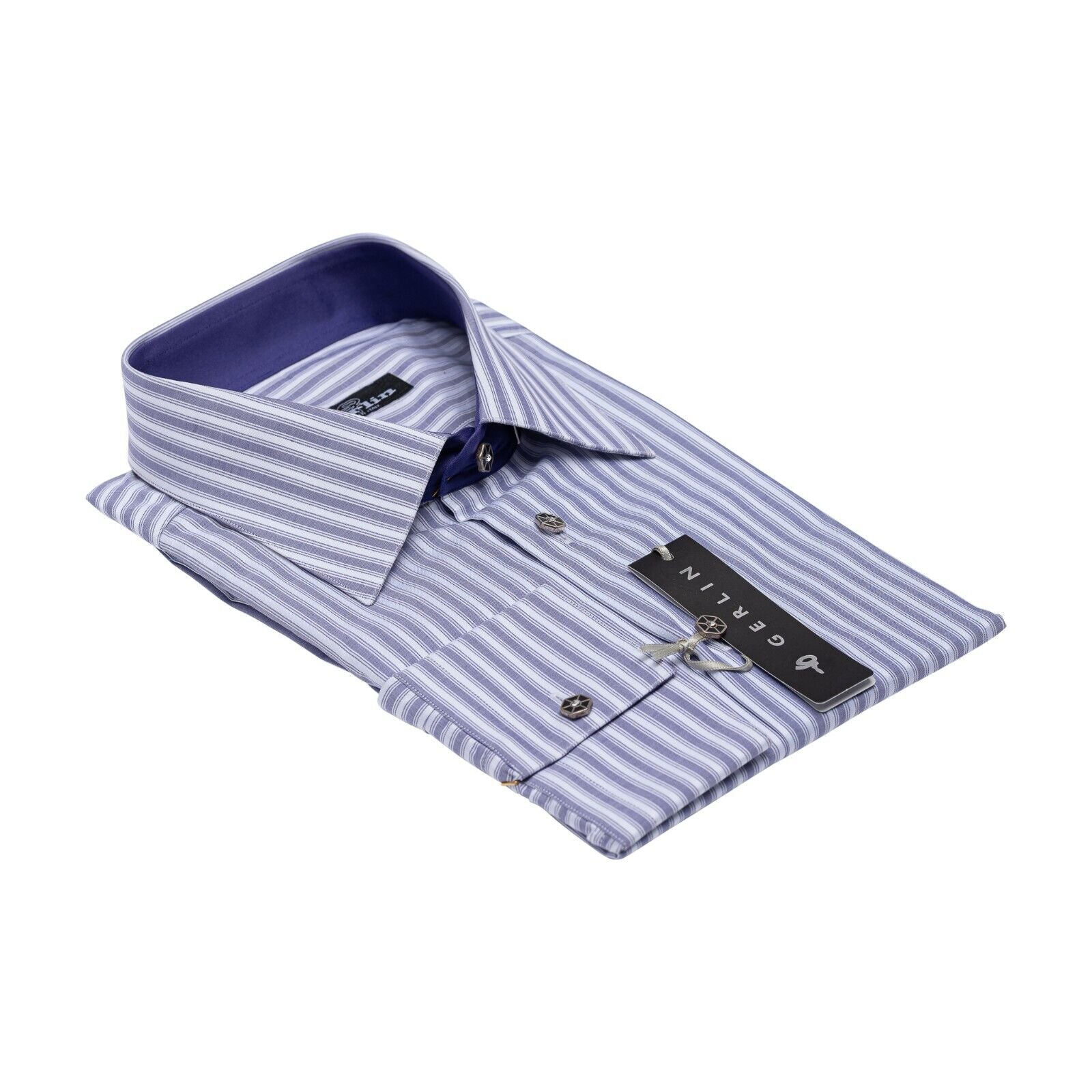 690$ ITALIAN LUXURY GERLIN Shirt Swarovski Violet Cotton 16  41 9R BIJAN
