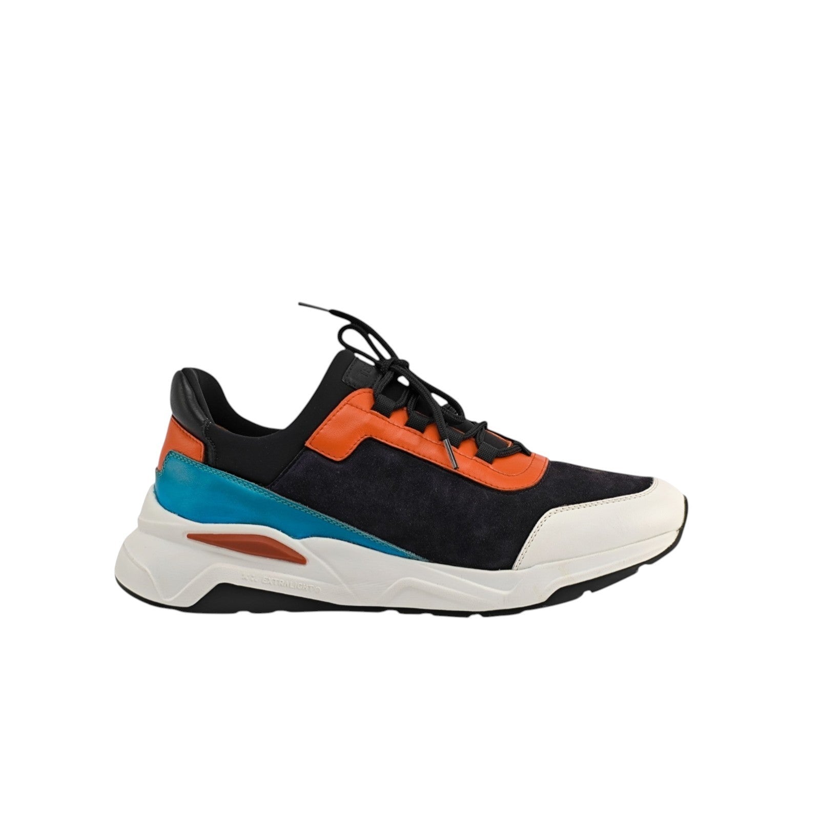 850$ TESTONI "Cagliari" Sneaker Shoes Suede + Calf Blue 8 UK / 9 US / 42 IT