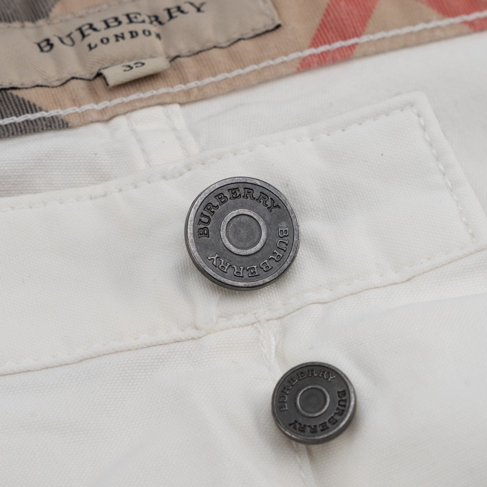 700$ BURBERRY White Pant 5 Pocket Chino Cotton Pant Slim 35 US 51 EU