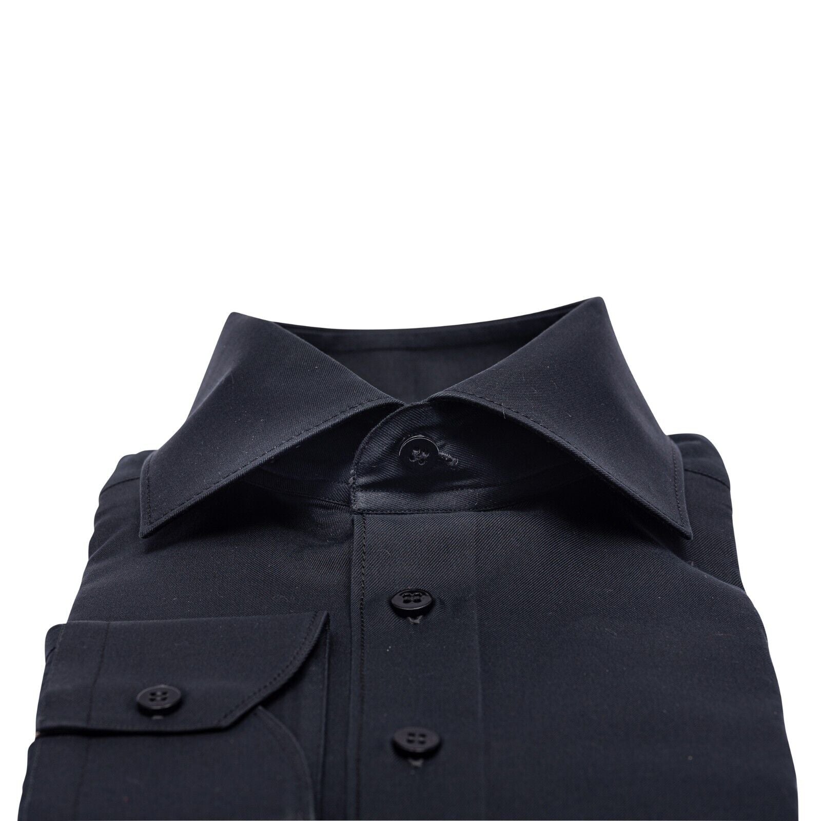 690$ LUXURY GERLIN Shirt Black ALUMO Cotton 15.75 - 40 1I ZILLI