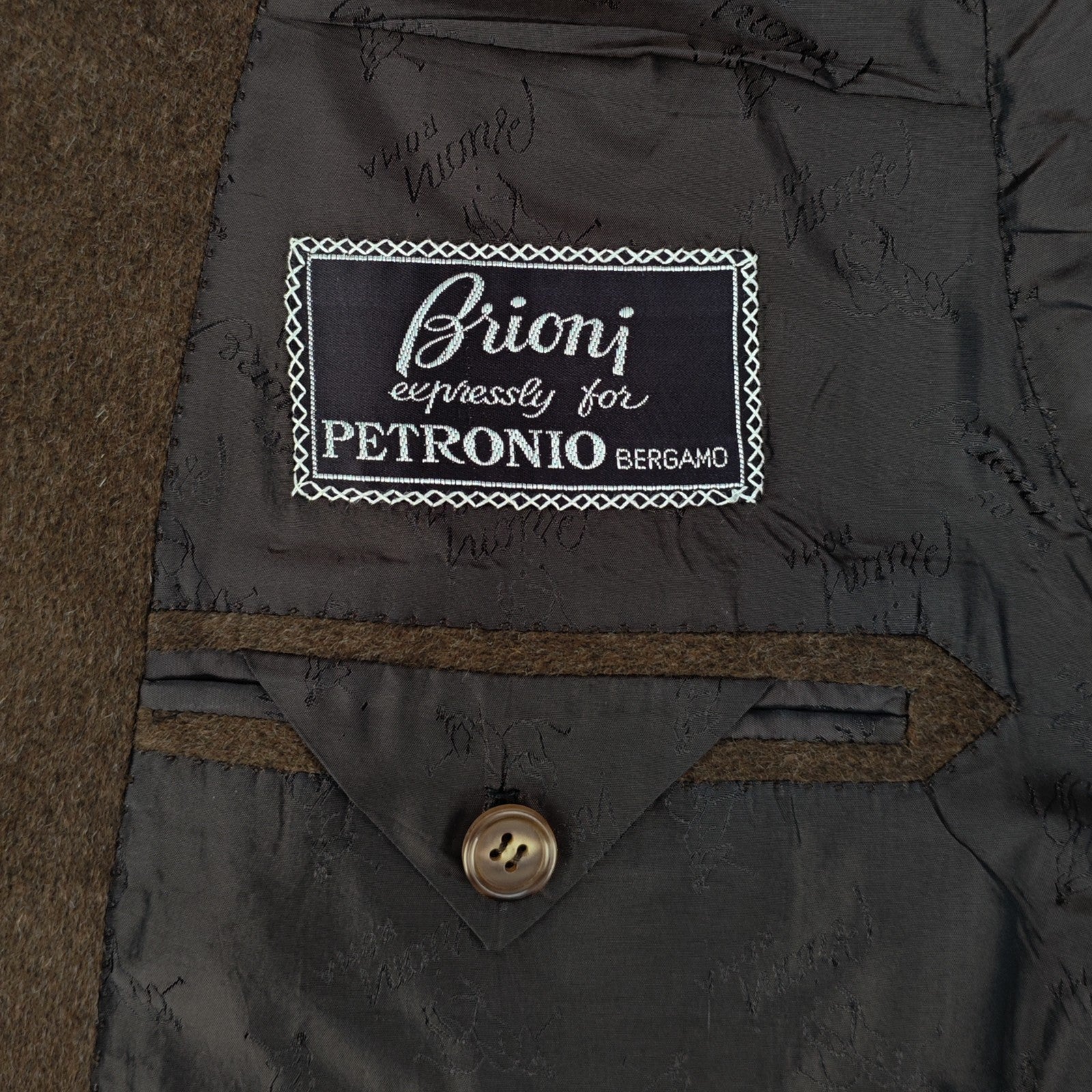 6500$ BRIONI Brown Raglan Coat Overcoat Handmade 100% Cashmere 38 US / 48 EU