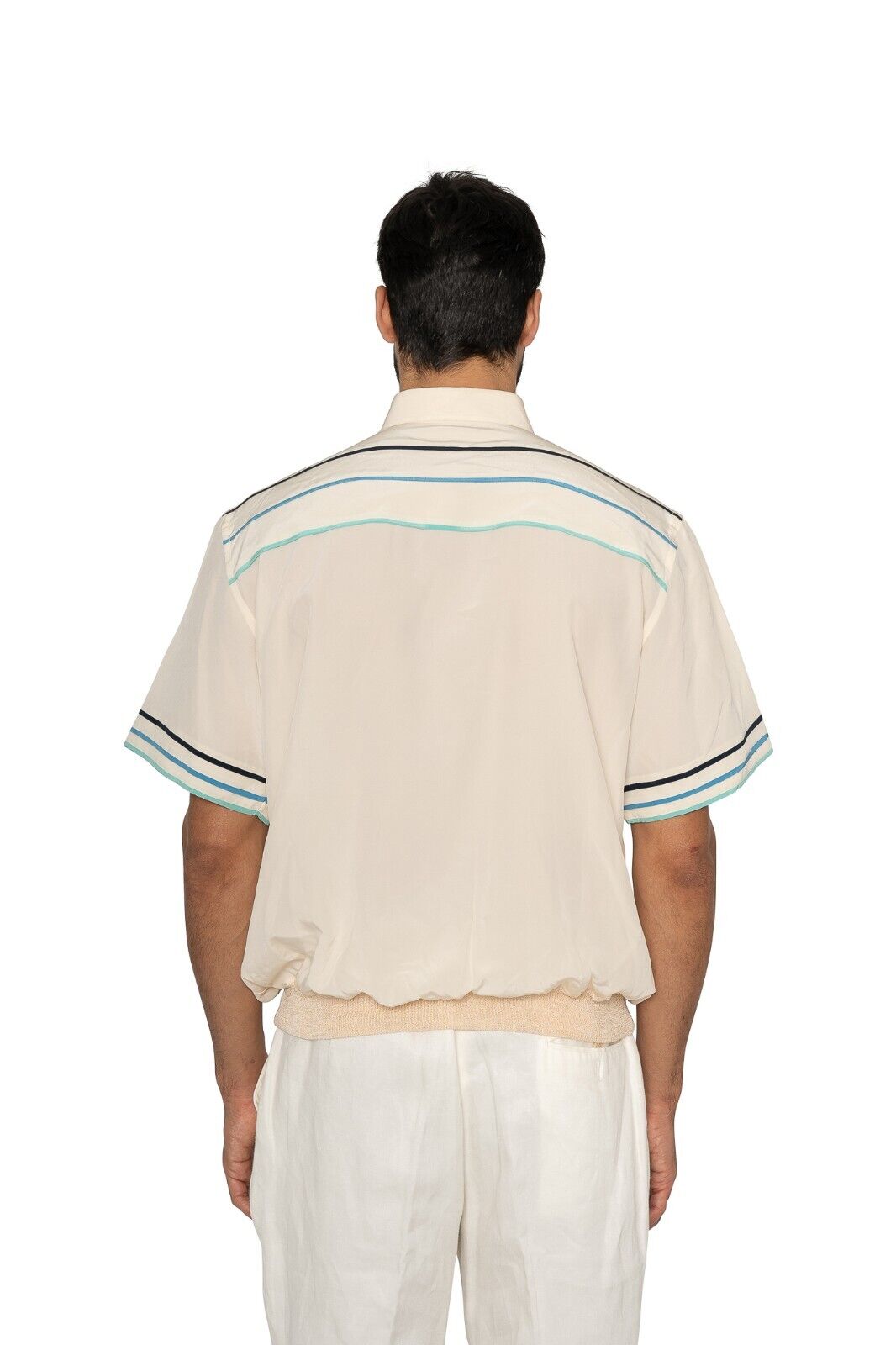 1400$ MAROL BOLOGNA "90s Style" Sweater Shirt Ivory 100% COMO SILK 16 - 41