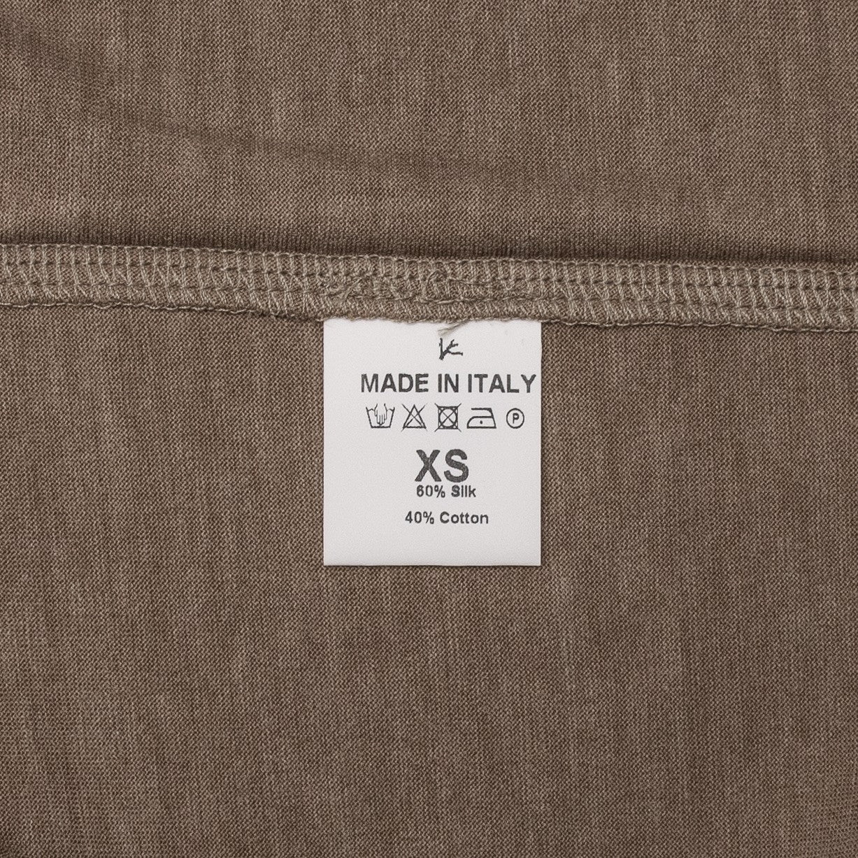 1050$ ISAIA NAPOLI Brown Handmade Polo Long Sleeve Fine Cotton Silk Size XS