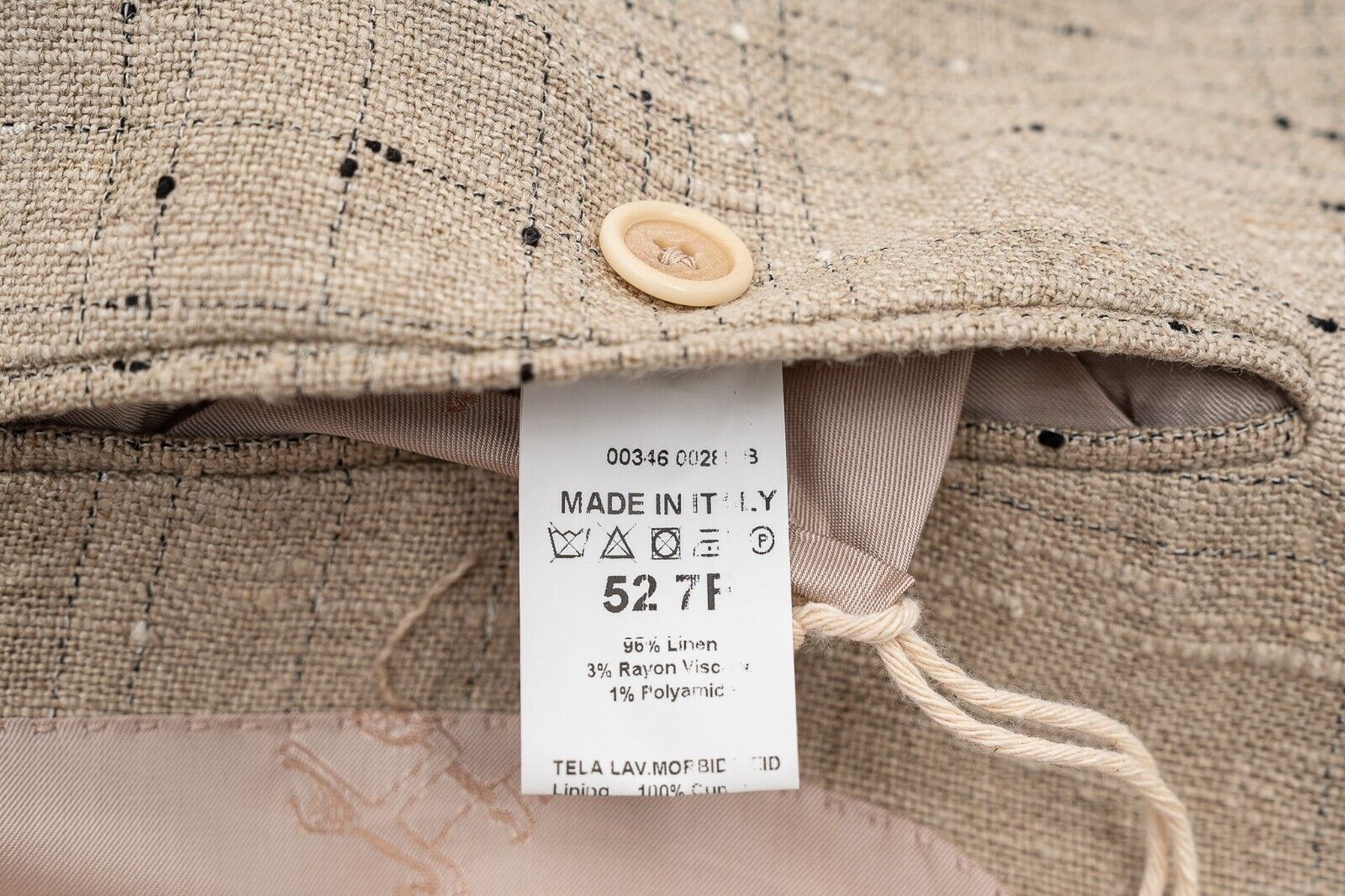 $1500 EIDOS by ISAIA NAPOLI Beige Jacket Sport Coat Irish Linen