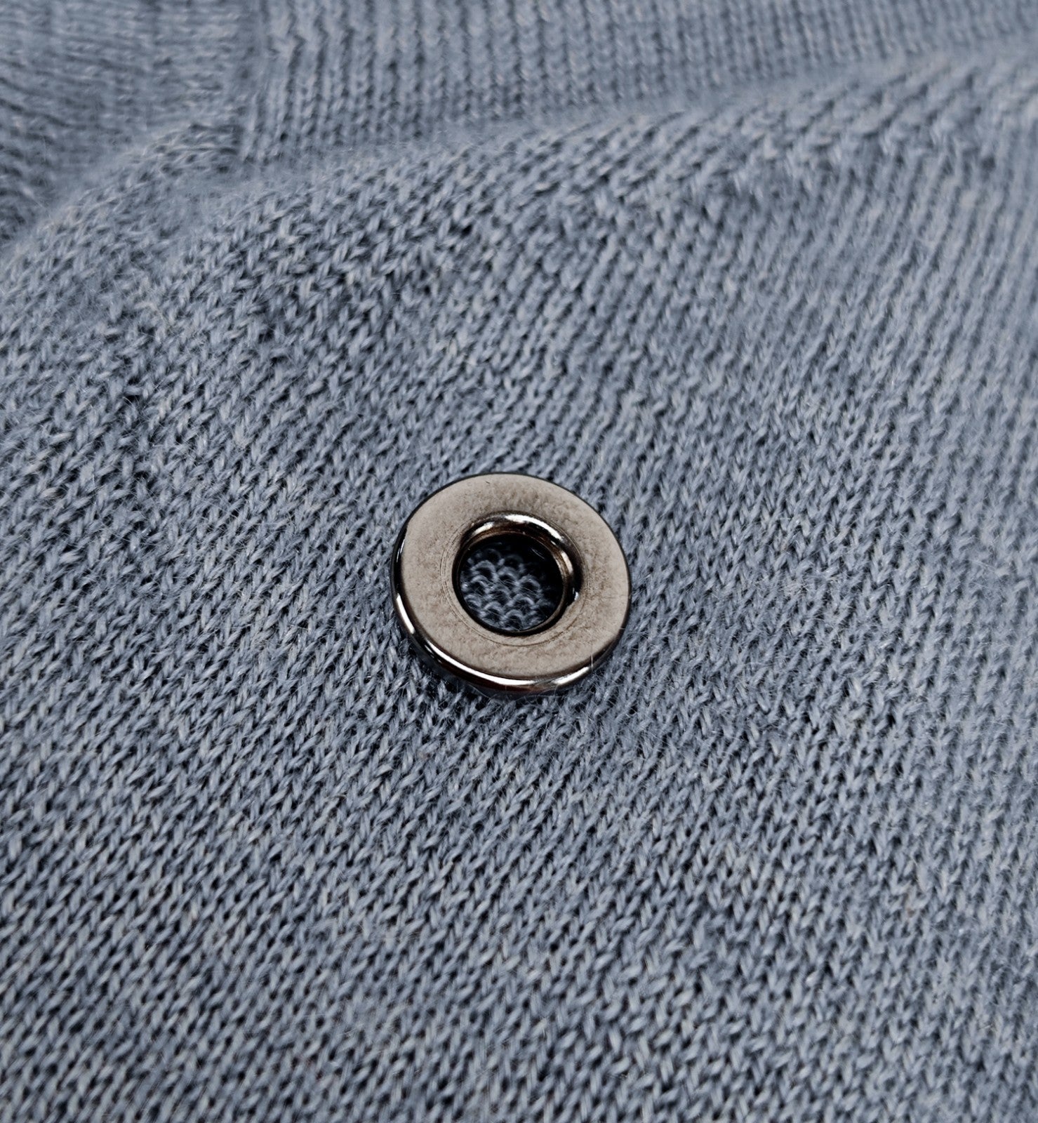 1750$ ISAIA NAPOLI Gray Polo Zip Sweater Soft Cashmere - Silk Size M