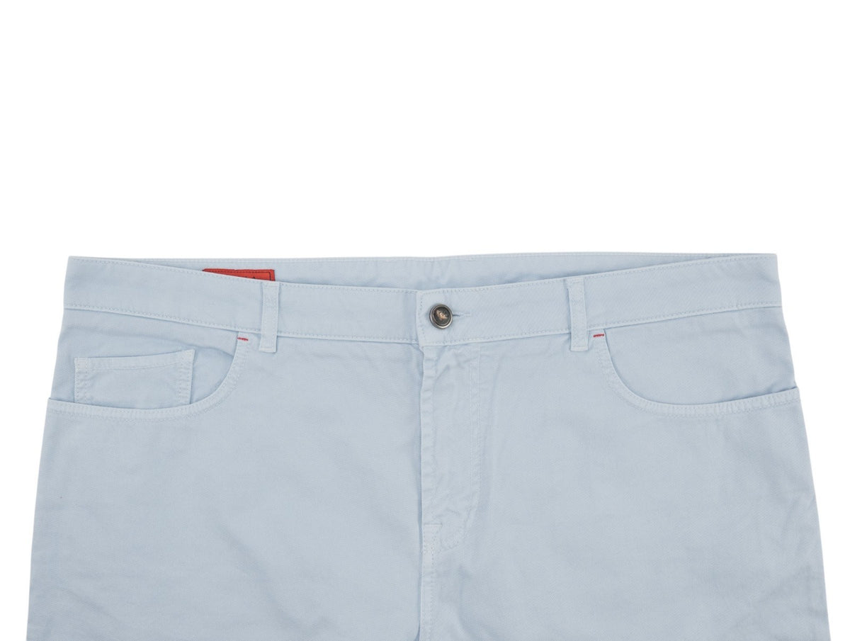 735$ ISAIA Light Indigo Denim Jeans 5 Pocket Pant Cotton Regular Fit 42 US 58 EU