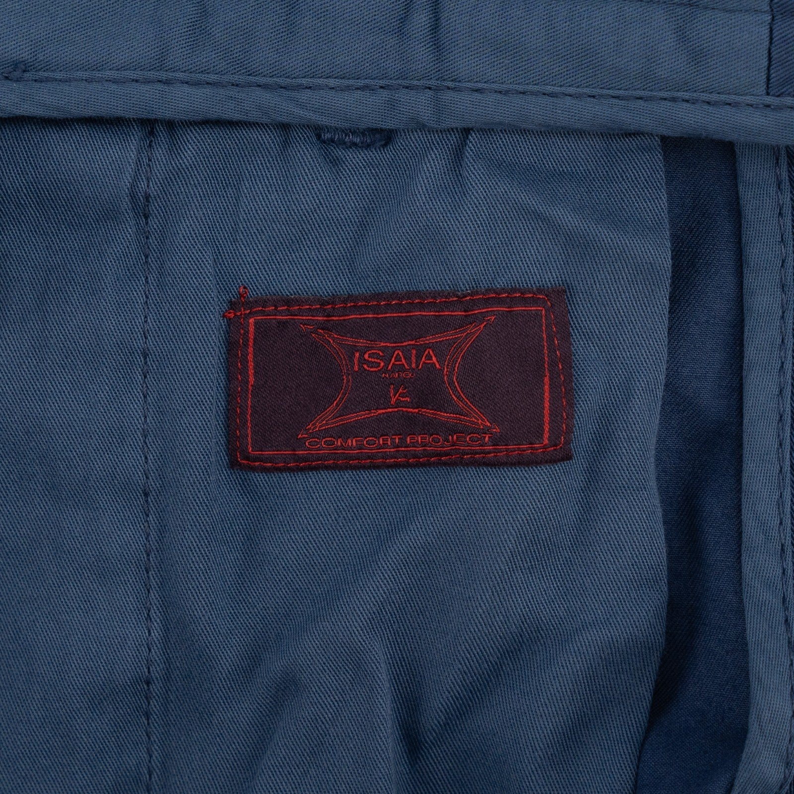 720$ ISAIA NAPOLI Blue 5 Pockets Chino Pant Twill Cotton Slim-TaperedFit