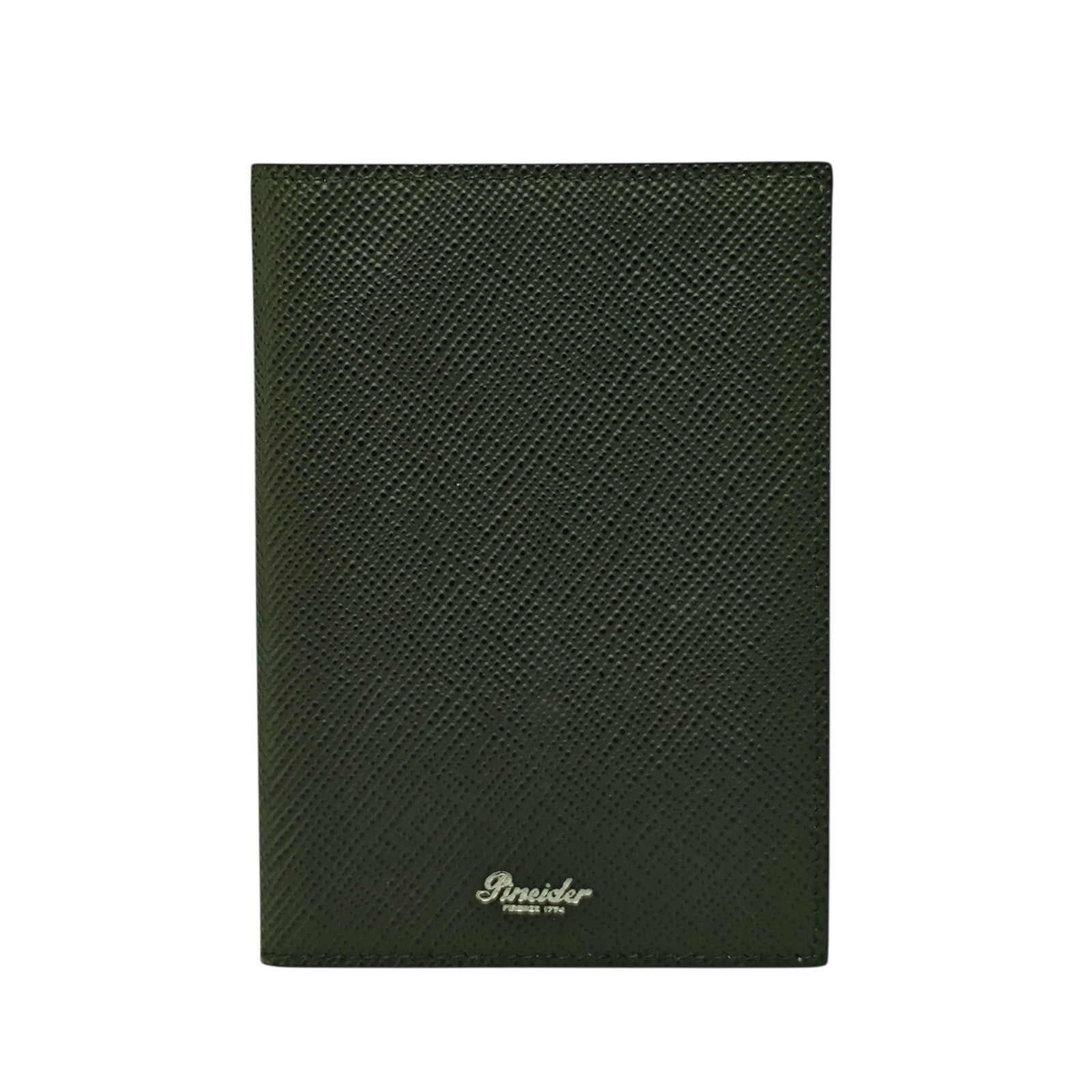 220$ PINEIDER FIRENZE 1774 Passport Holder Saffiano Grain Calf Serpentino Green