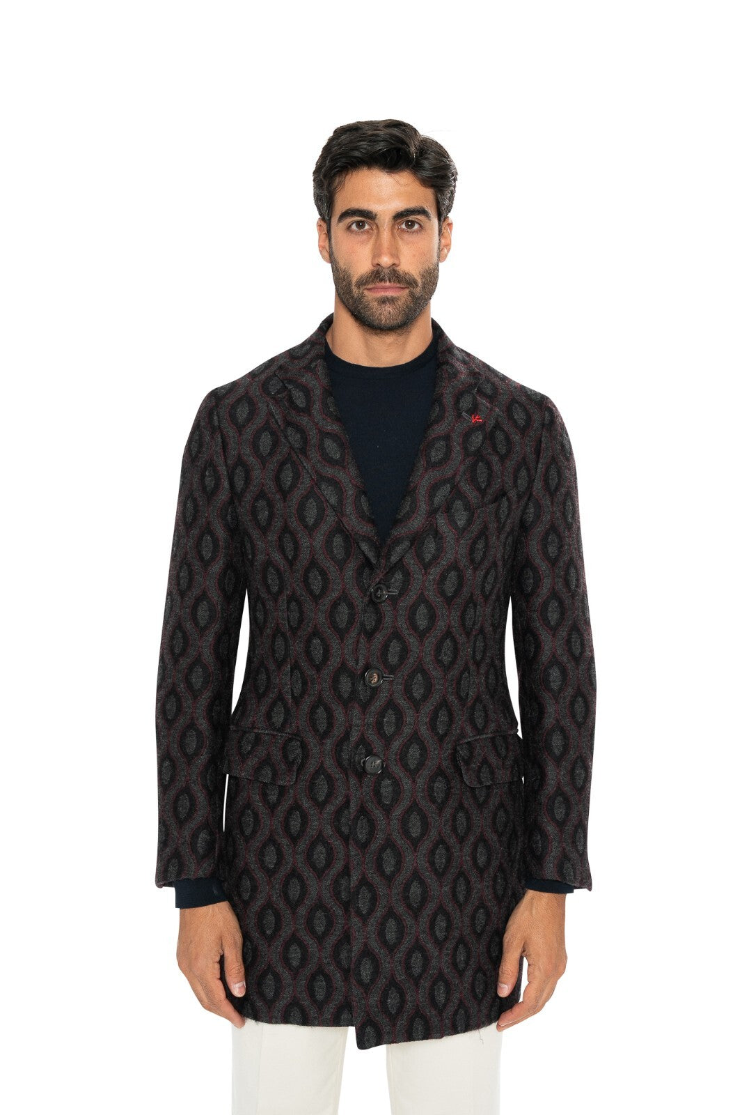 $5600 ISAIA NAPOLI Gray Hand-Sewn Overcoat Coat Wool / Cotton  40 US / 50 EU