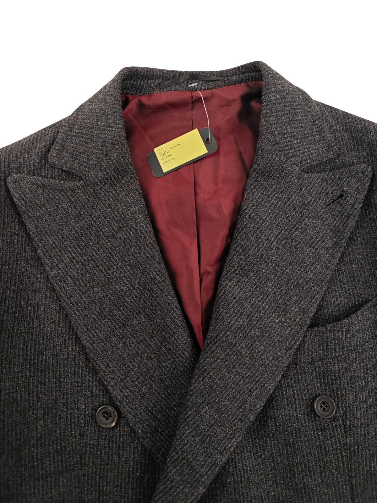 $2600 RUBINACCI NAPOLI Gray Double Breasted Jacket Soft Cashmere 42 US / 52 EU