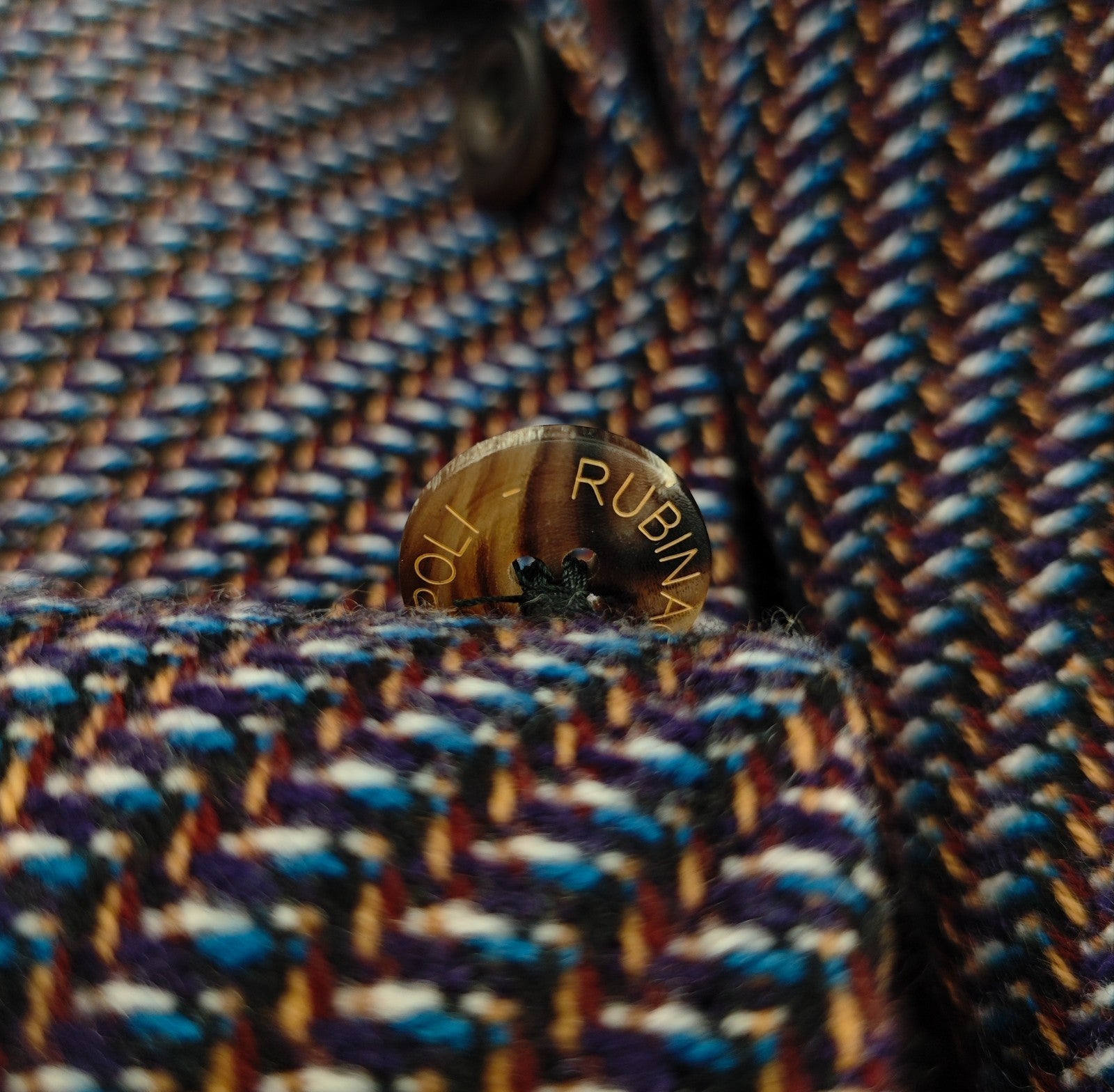 $2200 RUBINACCI NAPOLI Blue Herringbone Jacket Sport Coat 100% Cashmere