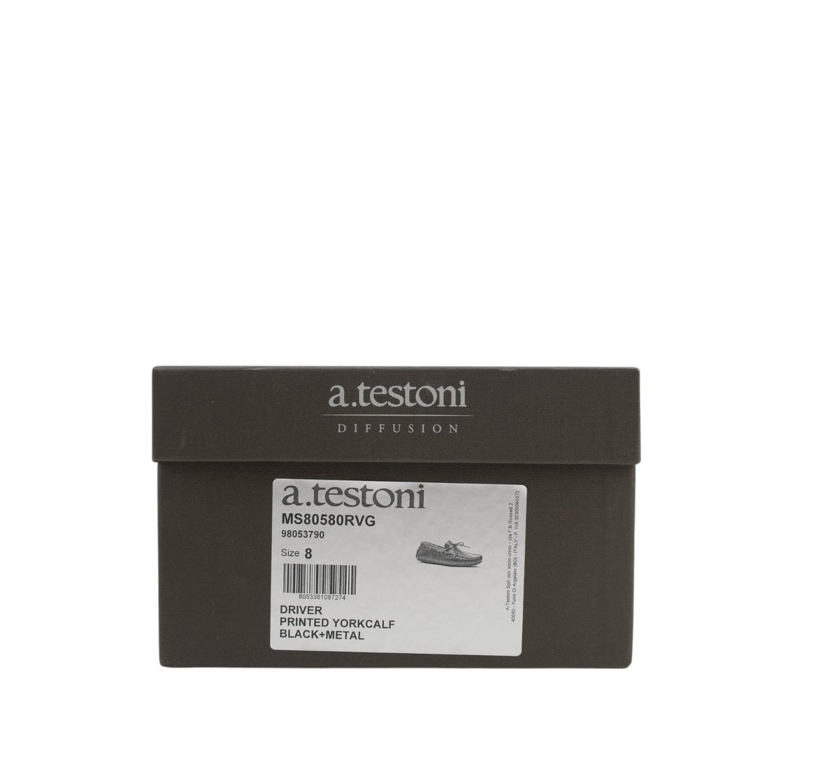 1200$ TESTONI Driver Loafer Shoes YorkCalf Black 8 UK / 9 US / 42 IT