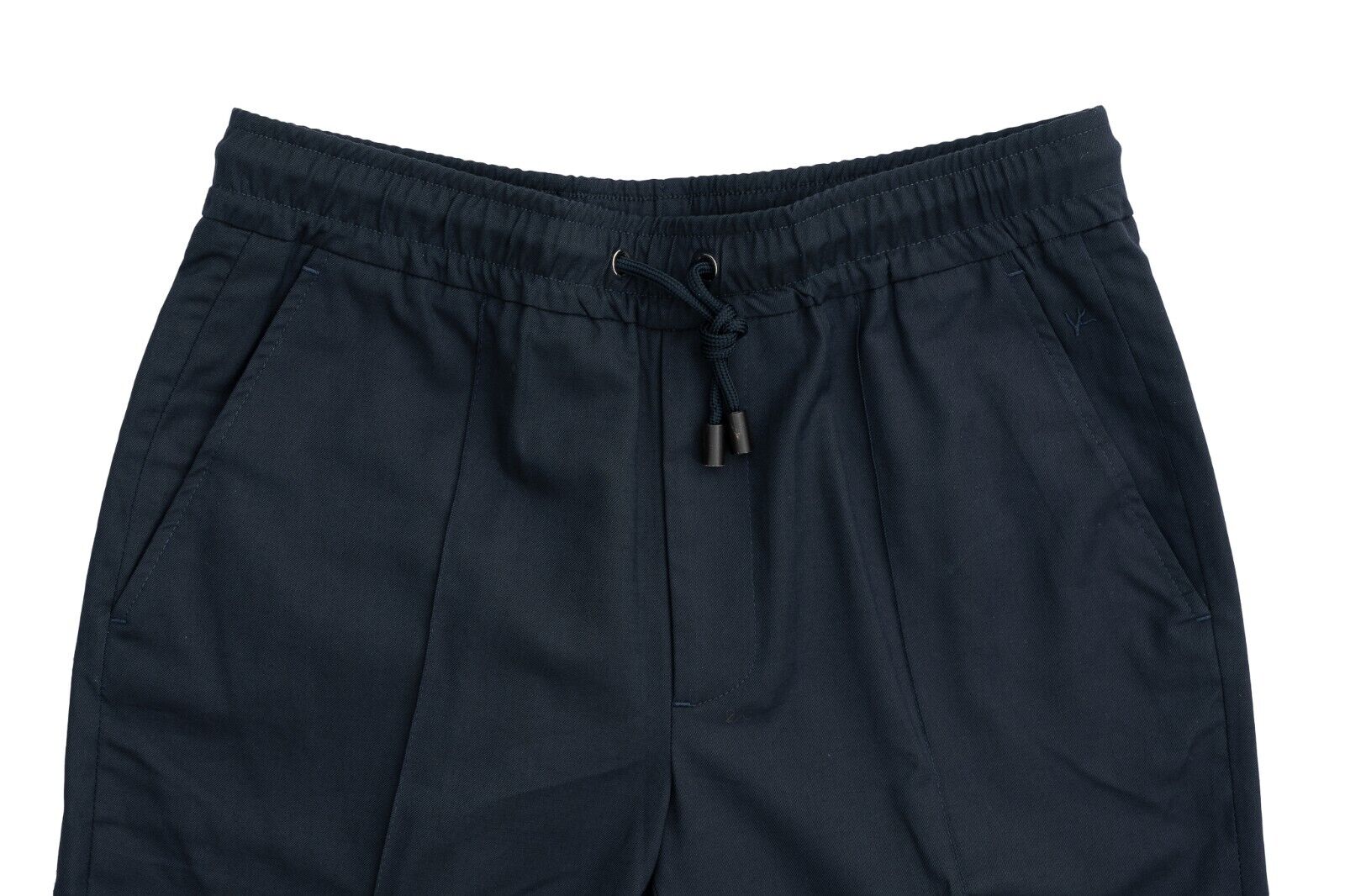 1100$ ISAIA NAPOLI Blue Drawstring Trousers Pant Wool / Cotton 32 US / 48 EU