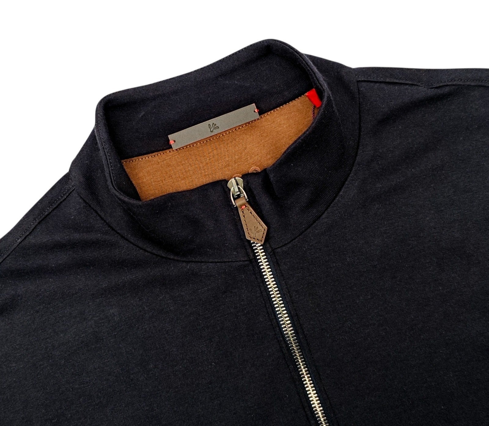 $1850 ISAIA NAPOLI Blue Navy Zip Track Jacket Jersey Cotton - Cashmere Size L