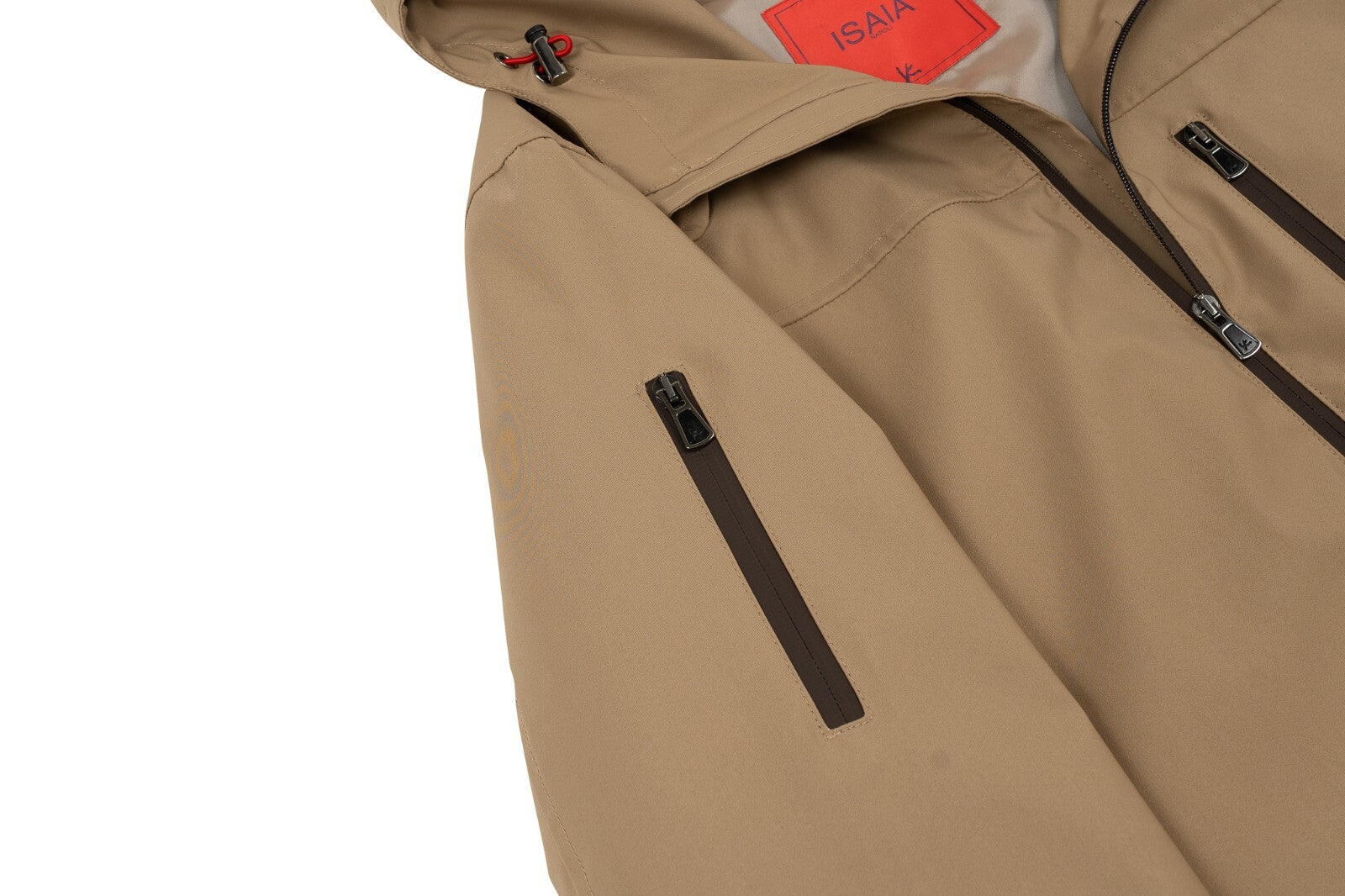 $3600 ISAIA NAPOLI Beige Techno Hooded Padded Parka 38 US / 48 EU