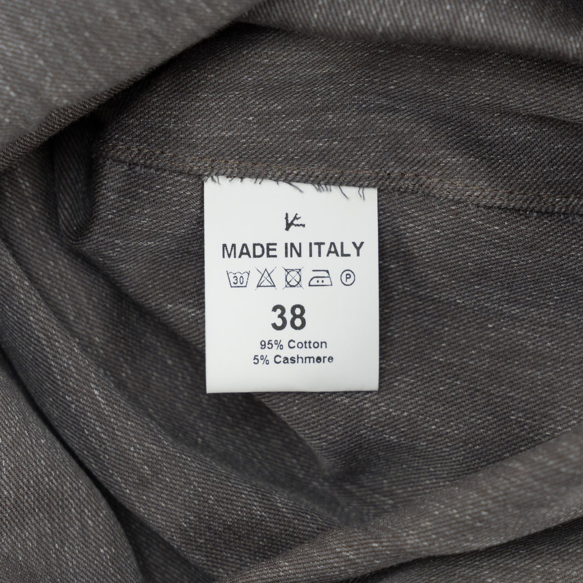 825$ ISAIA NAPOLI "Mix" Hand-Sewn Dress Shirt Brown Cotton / Cashmere 15 - 38