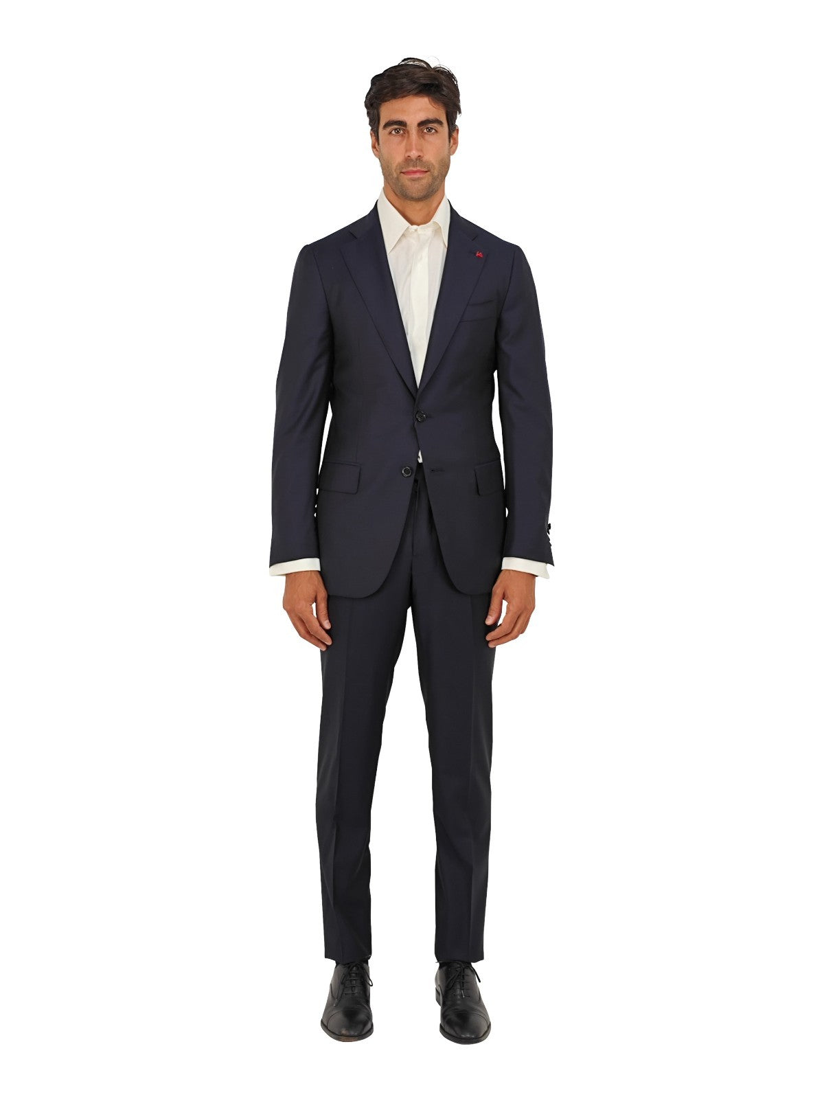$6500 ISAIA NAPOLI "Aquaspider" Blue Navy Solid Hand-Sewn Suit Wool