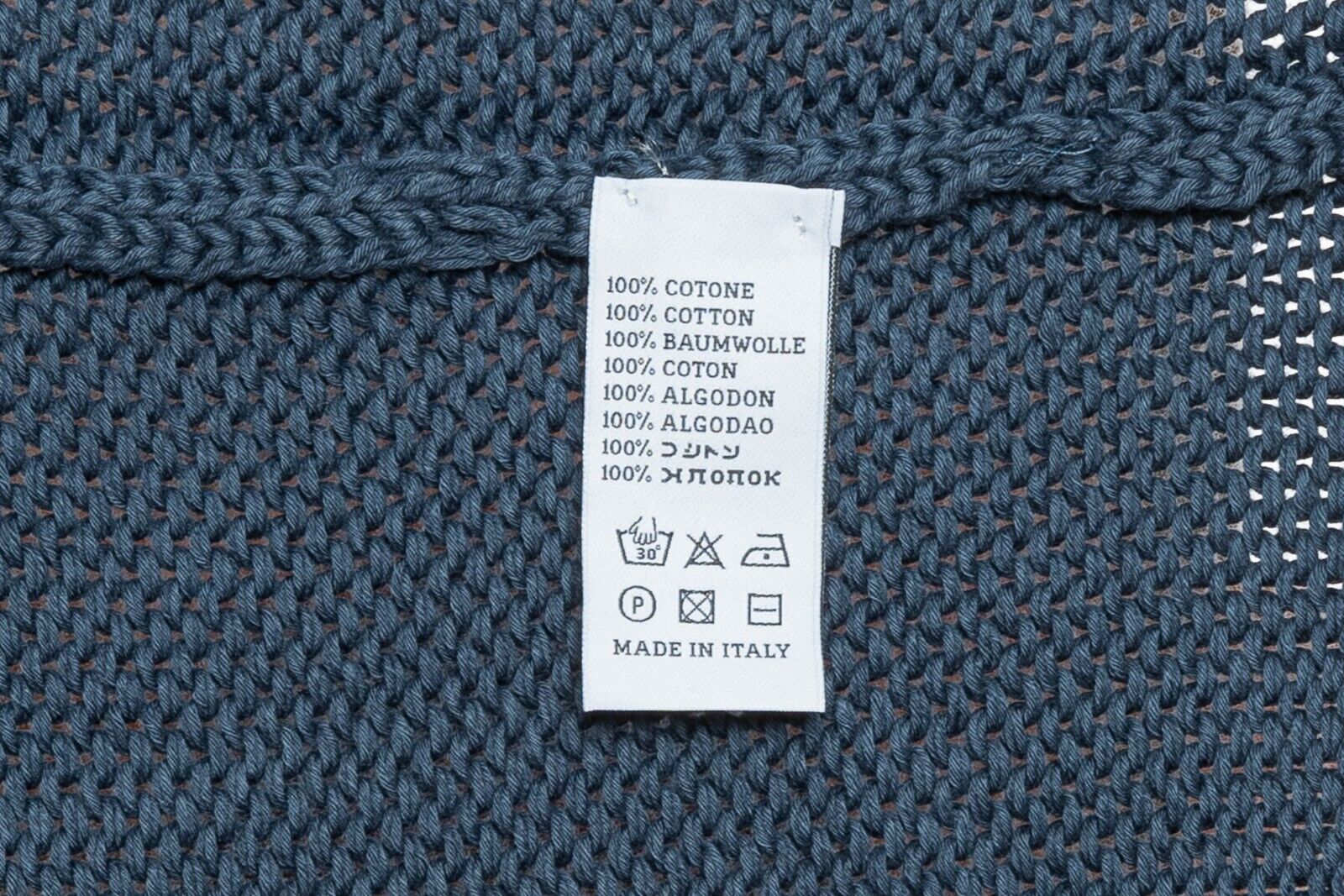550$ DELLA CIANA CASHMERE Thick Bomber Cardigan Cable Knit Heavy Cotton Dark Blu