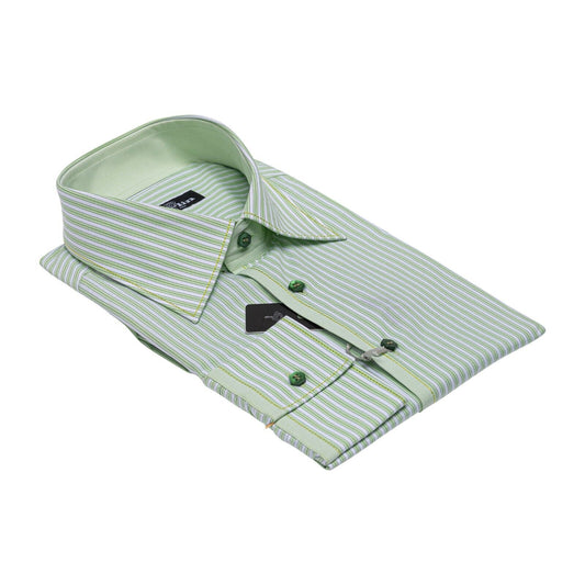 690$ LUXURY GERLIN Shirt Striped Green T.Mason Cotton 16 - 41 1R ZILLI